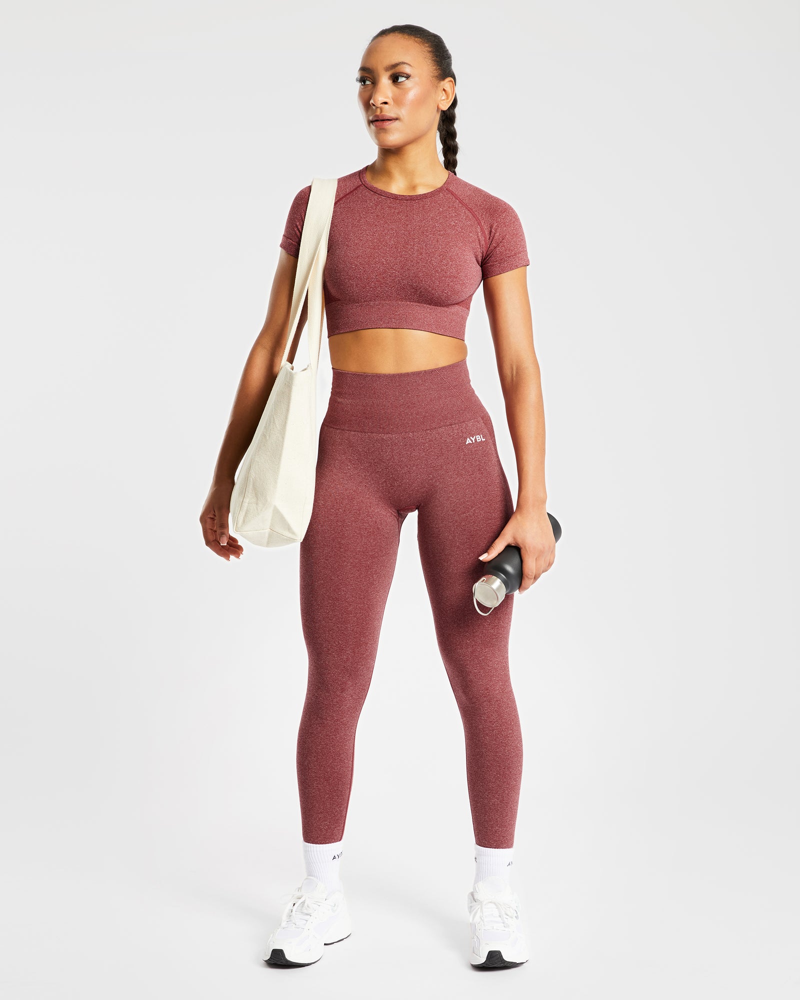 Empower Seamless Crop Top - Red Marl - aybldev