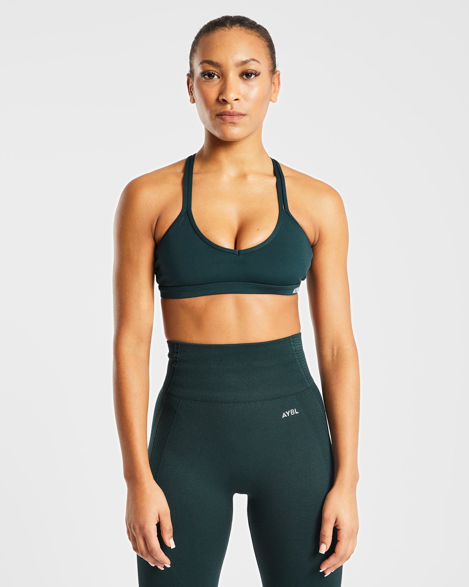 Essential Strappy Sports Bra - Forest Green - aybldev