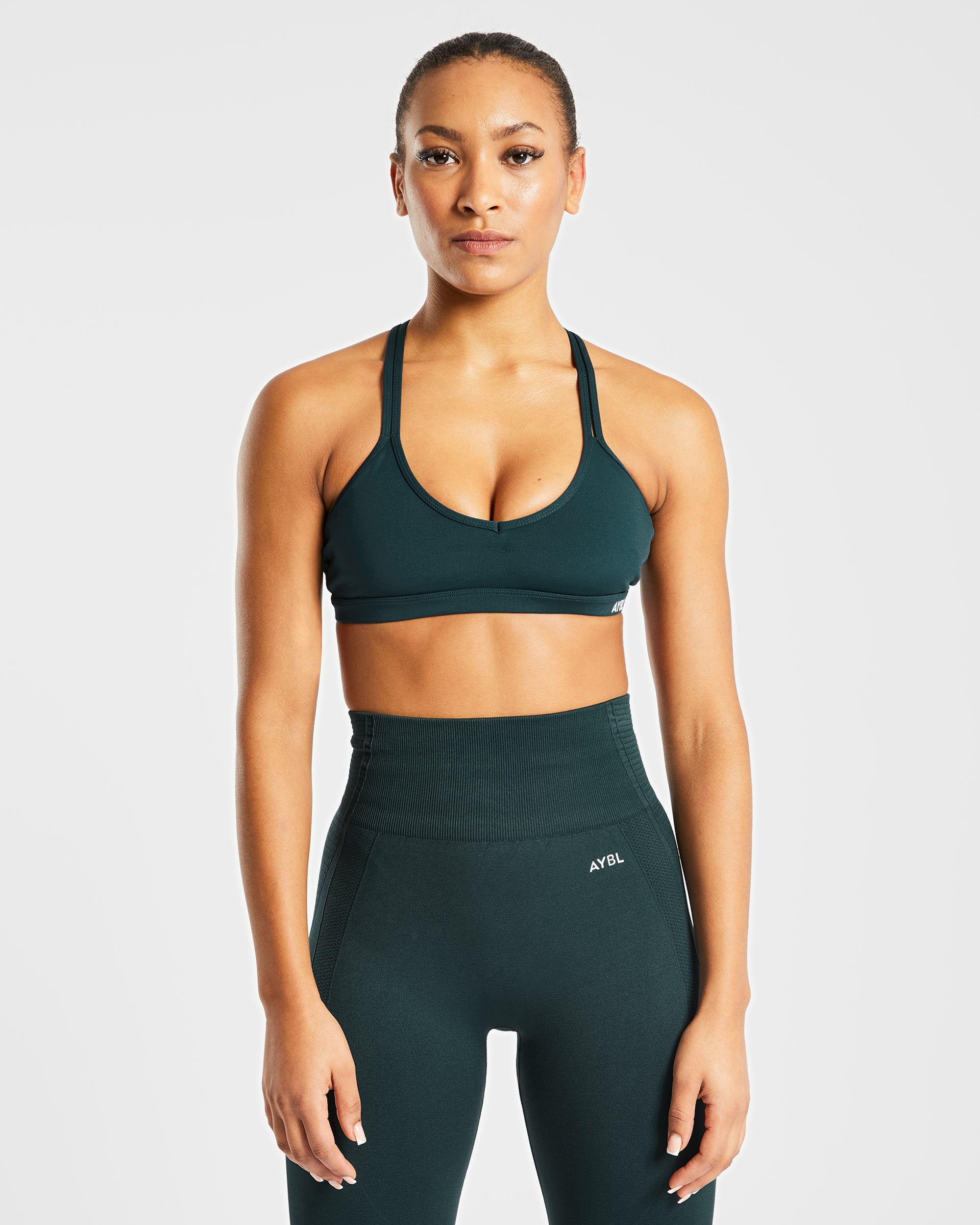Essential Strappy Sports Bra - Forest Green - aybldev