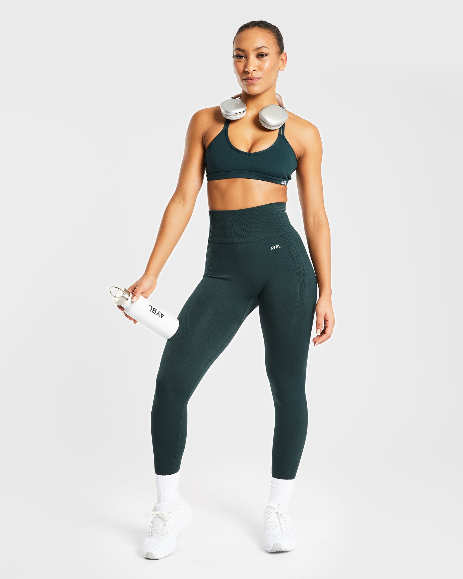 Essential Strappy Sports Bra - Forest Green - aybldev