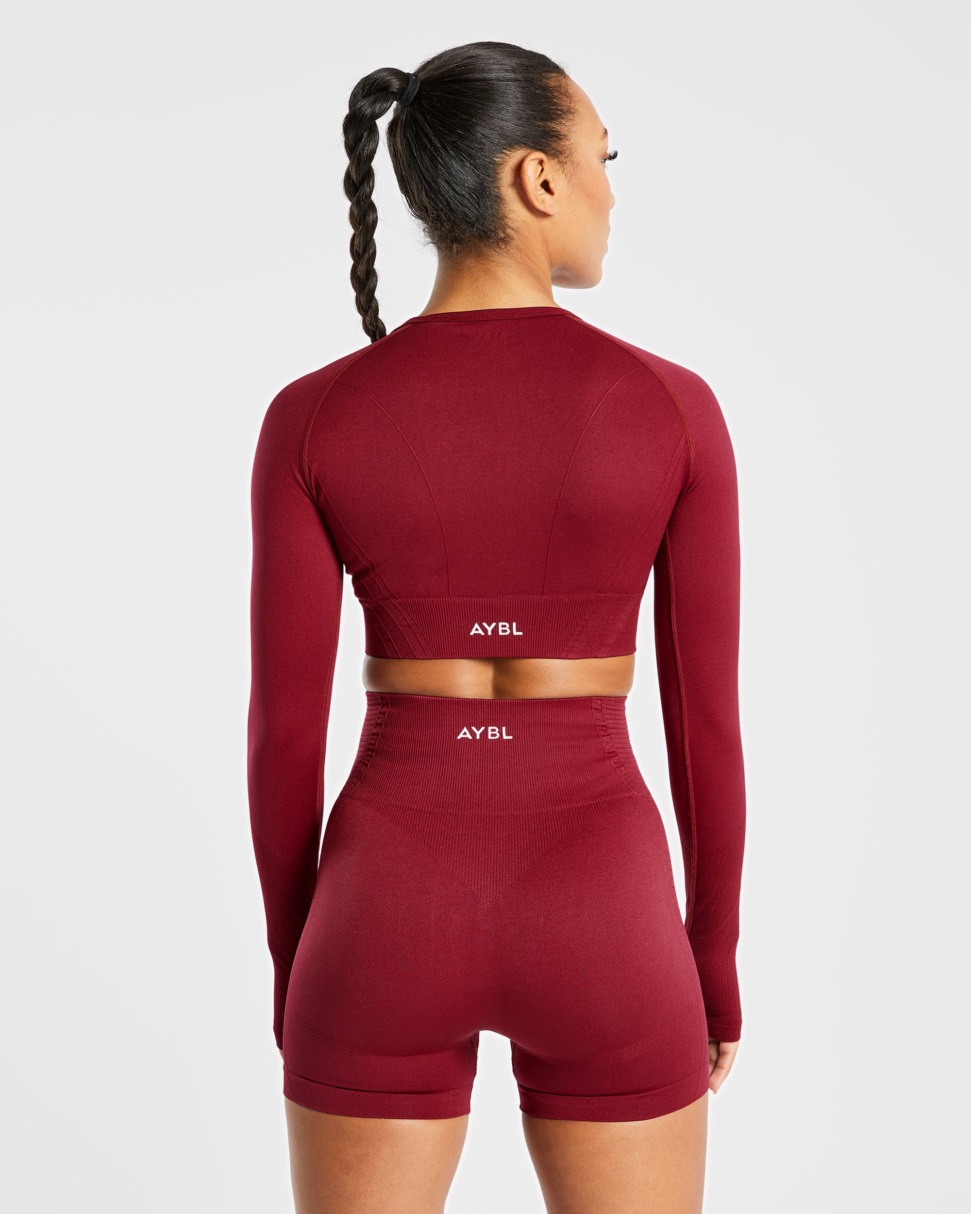 Balance V2 Seamless Long Sleeve Crop Top - Rumba Red
