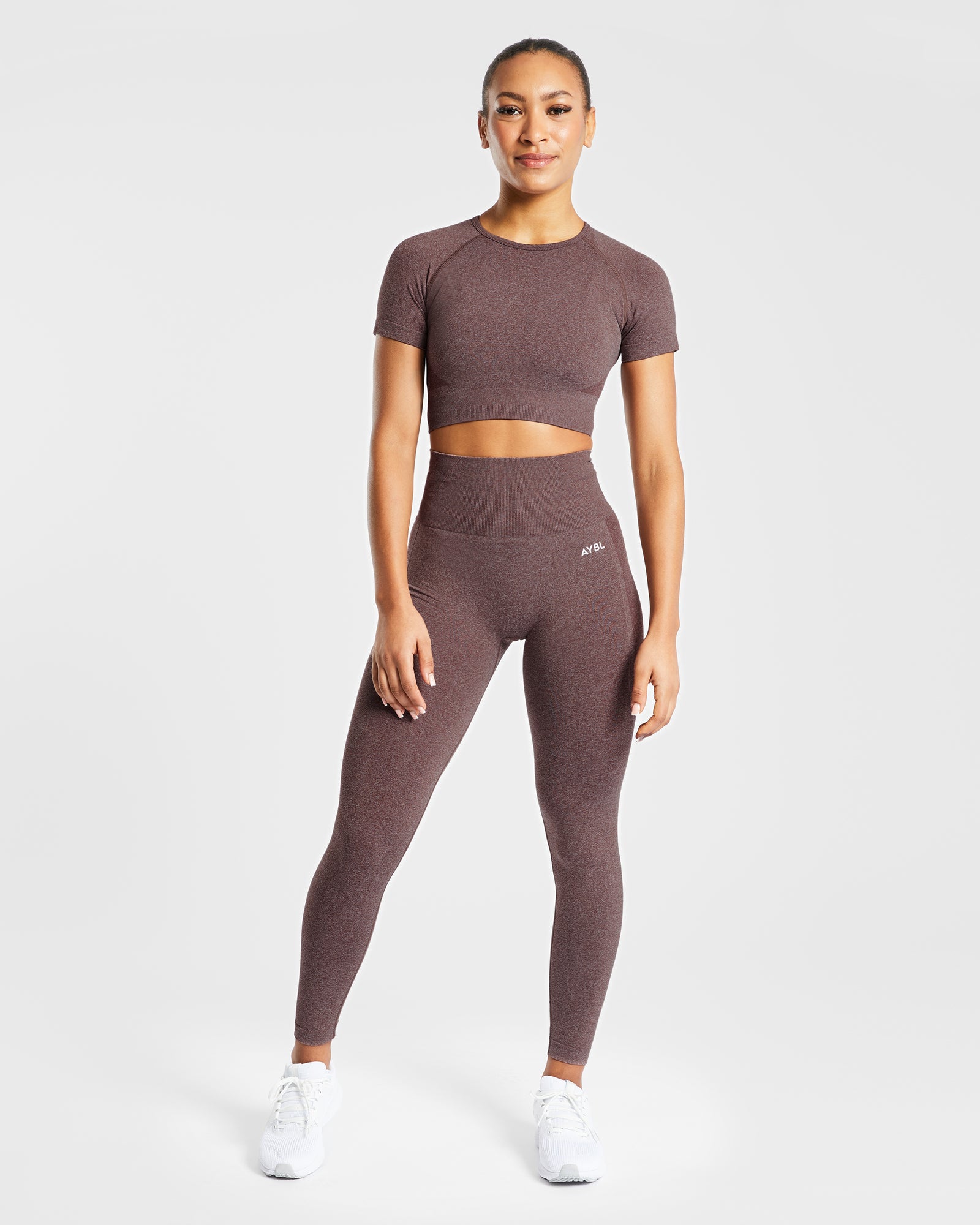 Empower Seamless Crop Top - Brown Marl - aybldev