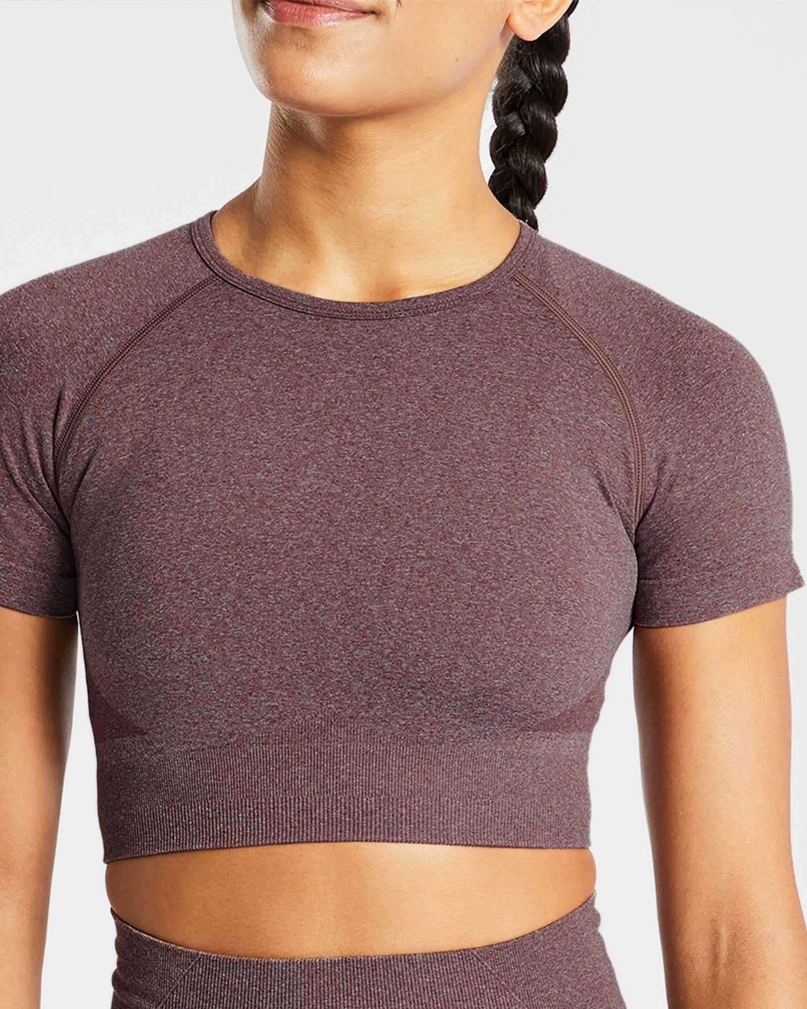 Empower Seamless Crop Top - Brown Marl - aybldev
