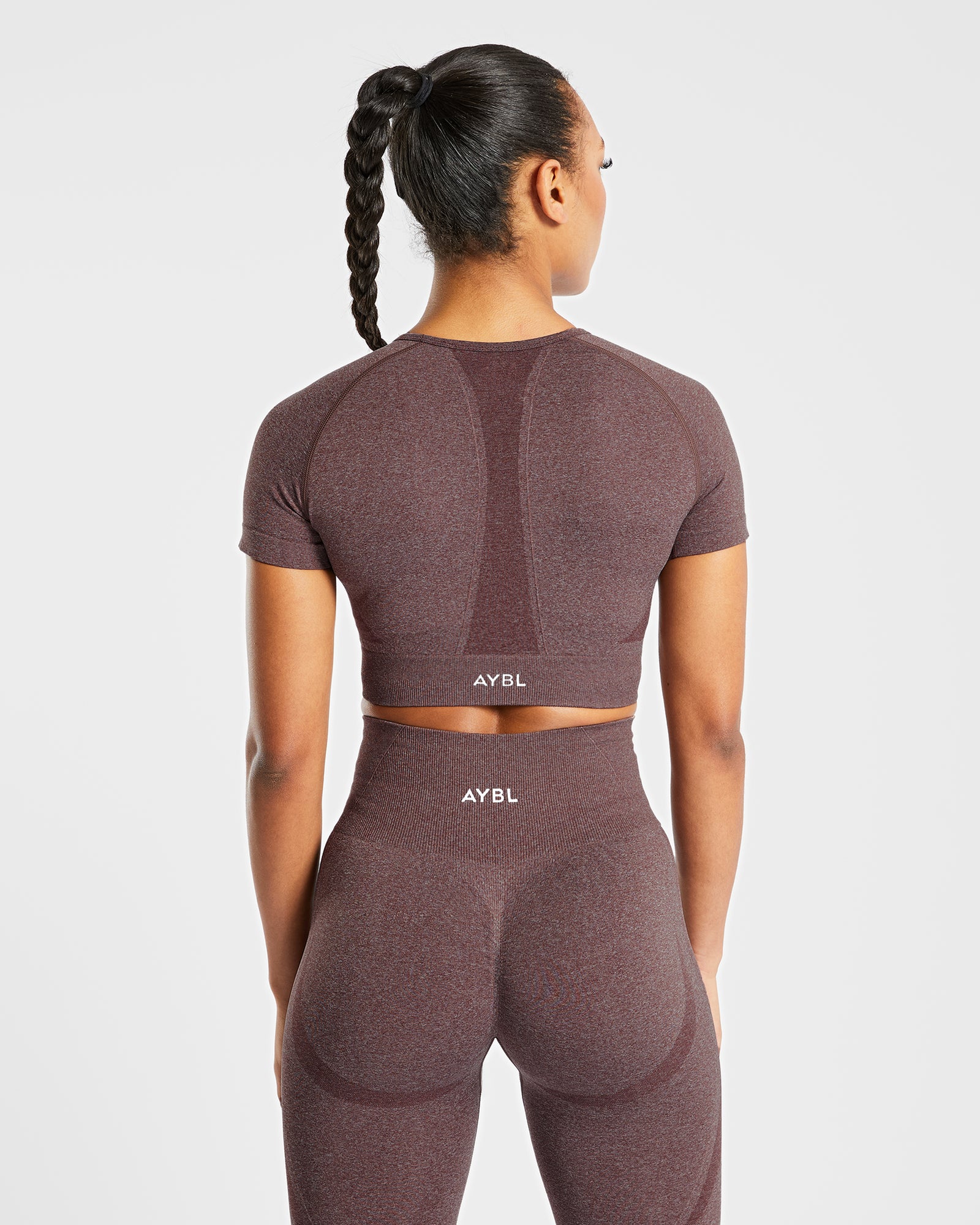 Empower Seamless Crop Top - Brown Marl - aybldev