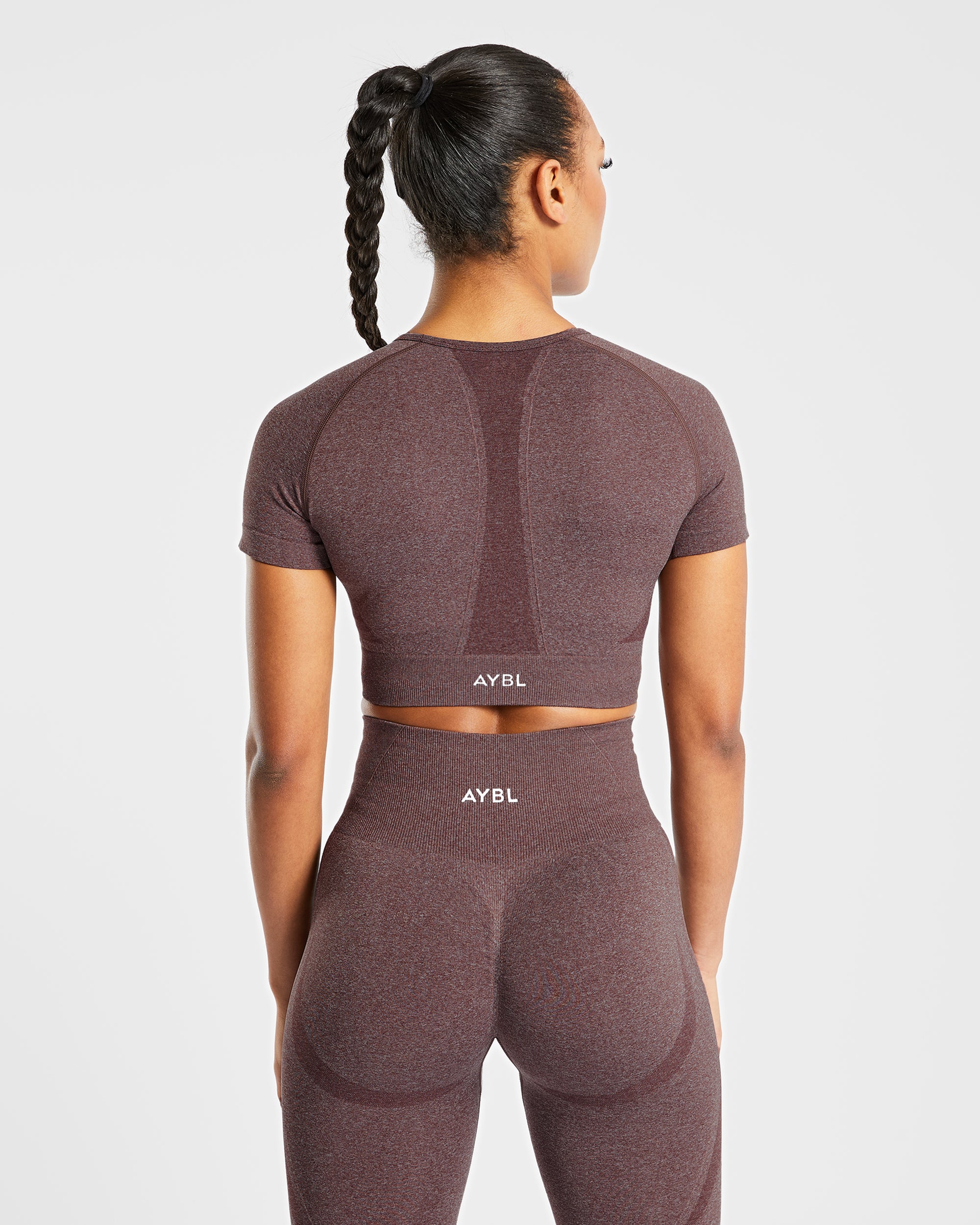Empower Seamless Crop Top - Brown Marl - aybldev