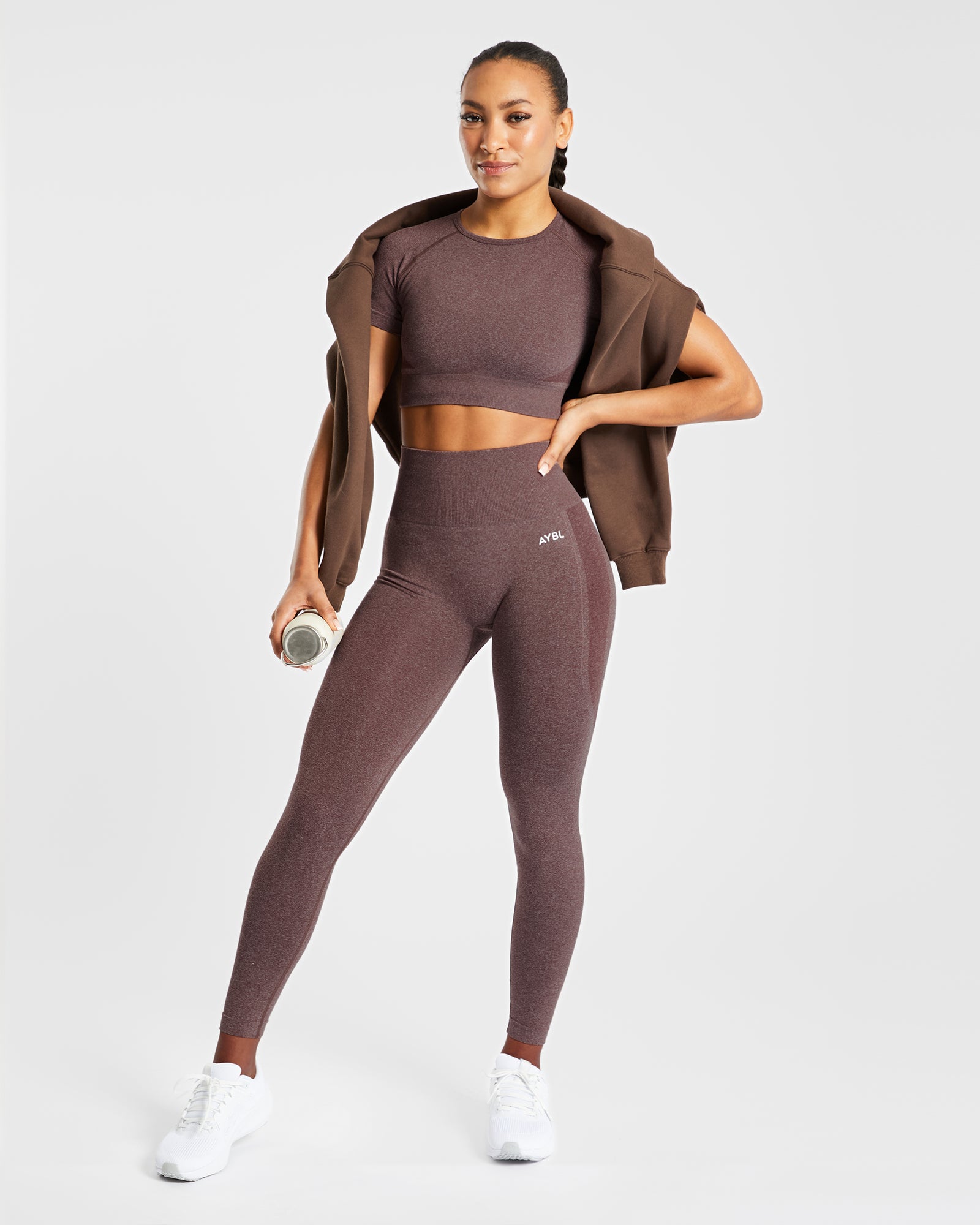 Empower Seamless Crop Top - Brown Marl - aybldev
