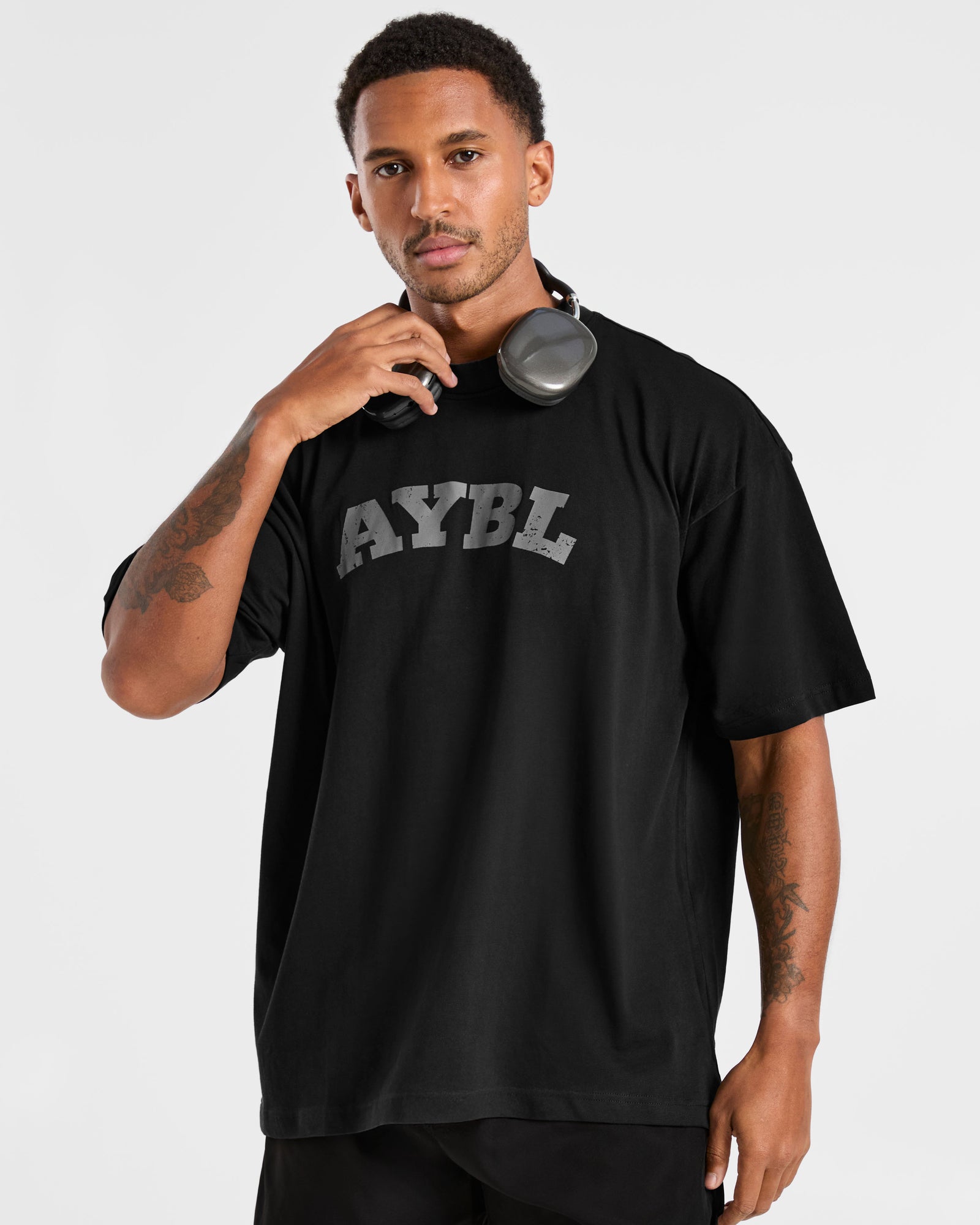 Elite Oversized T Shirt- Black/Charcoal