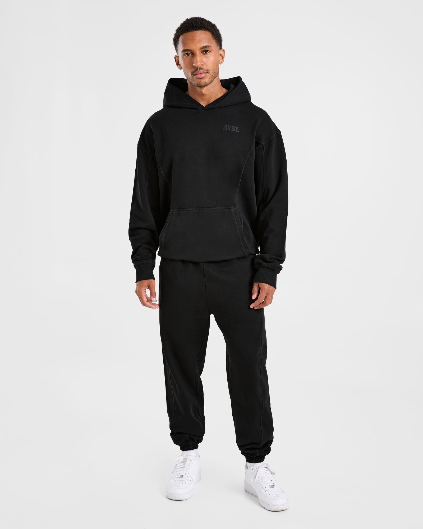 Lift Club Distressed Hoodie - Black/Charcoal