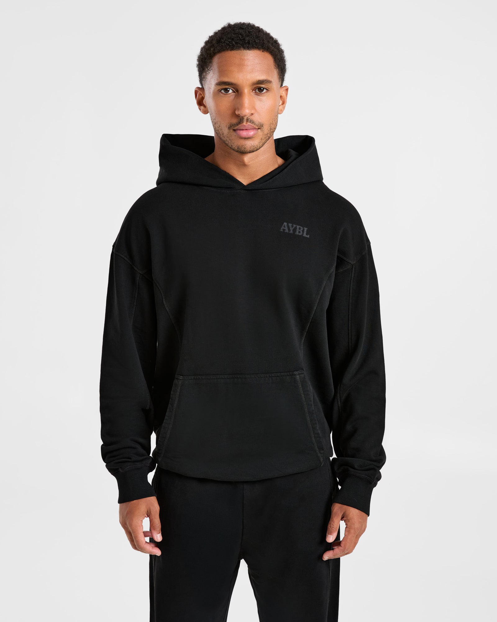 Lift Club Distressed Hoodie - Black/Charcoal