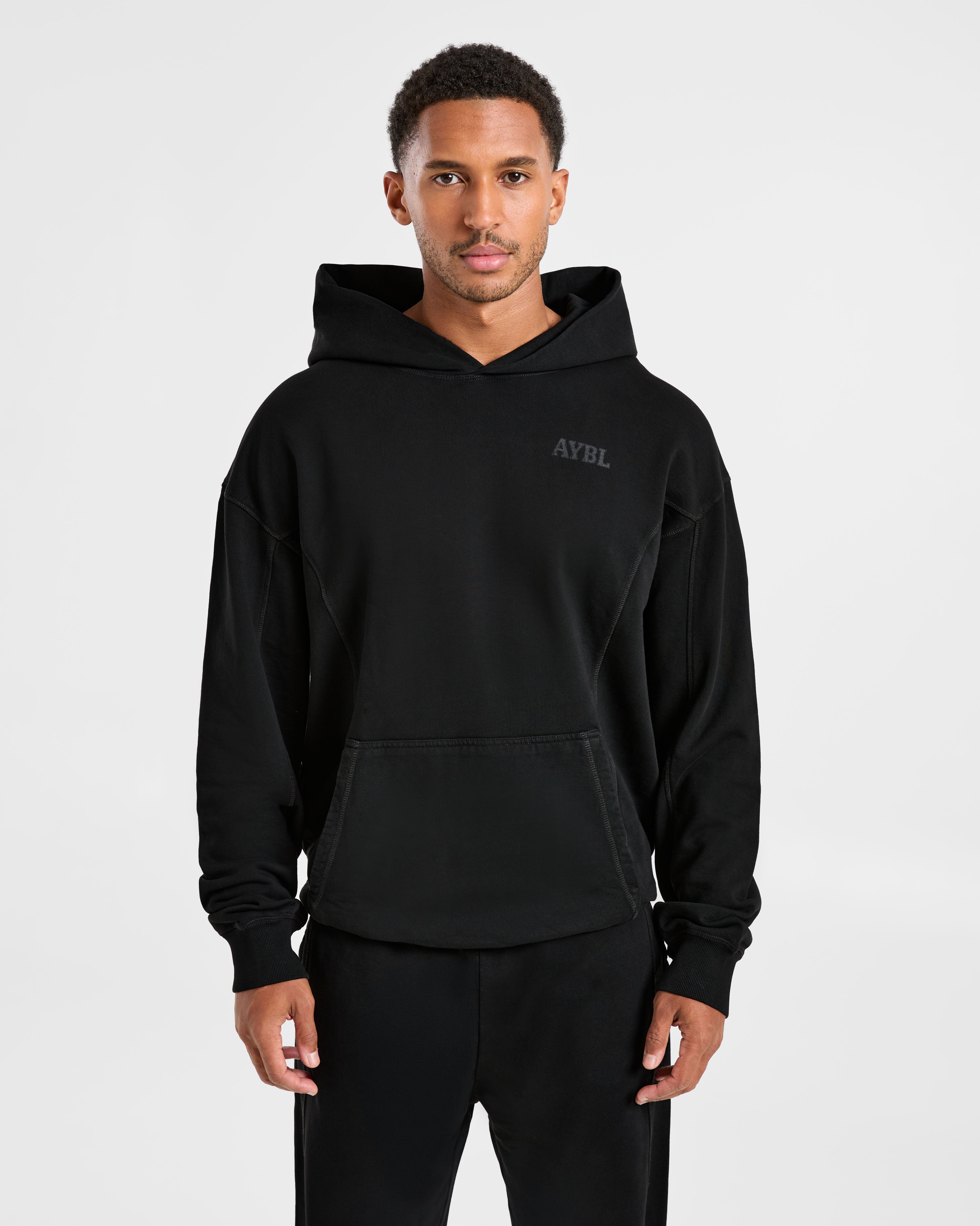 Lift Club Distressed Hoodie - Black/Charcoal