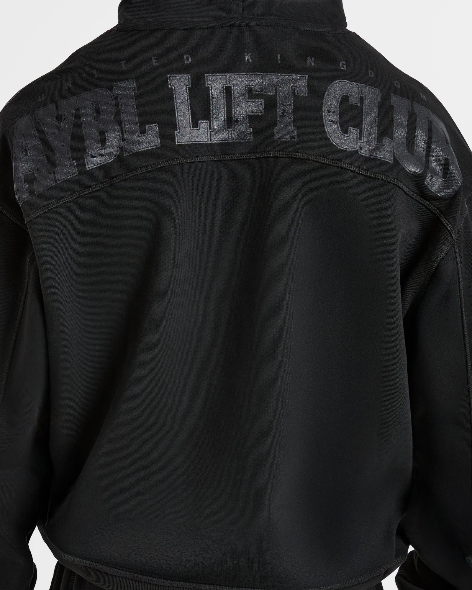 Lift Club Distressed Hoodie - Black/Charcoal