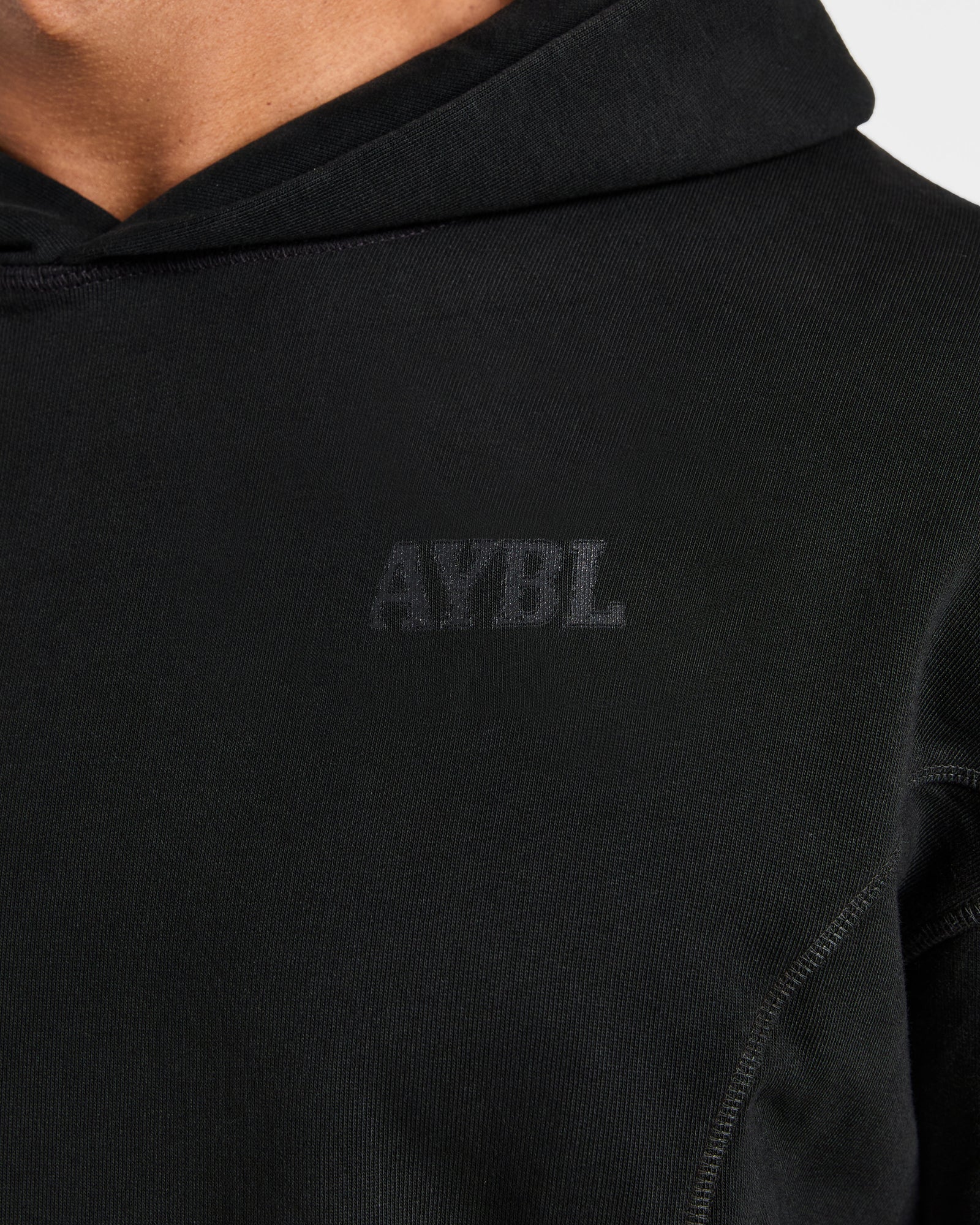 Lift Club Distressed Hoodie - Black/Charcoal