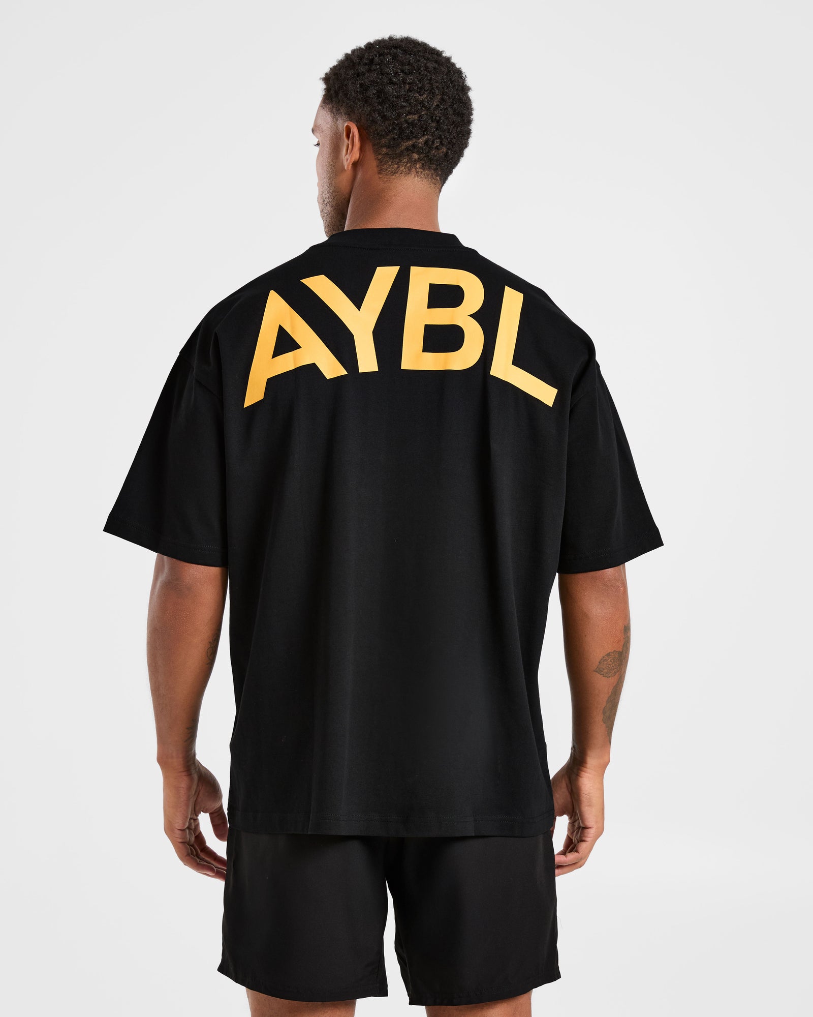 Essential Oversized T Shirt - Black/Mango Yellow