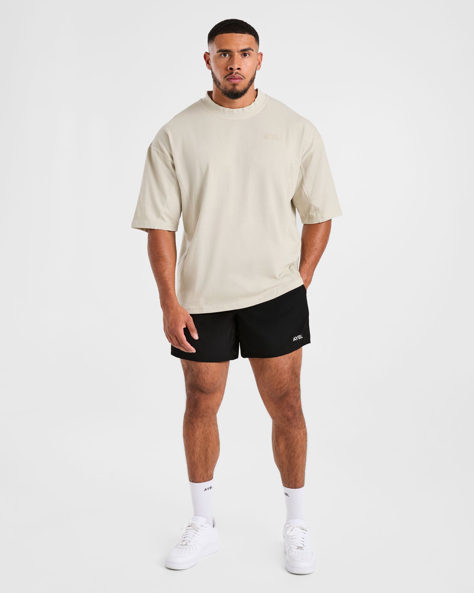 Lift Club Distressed Oversized T Shirt - Sand