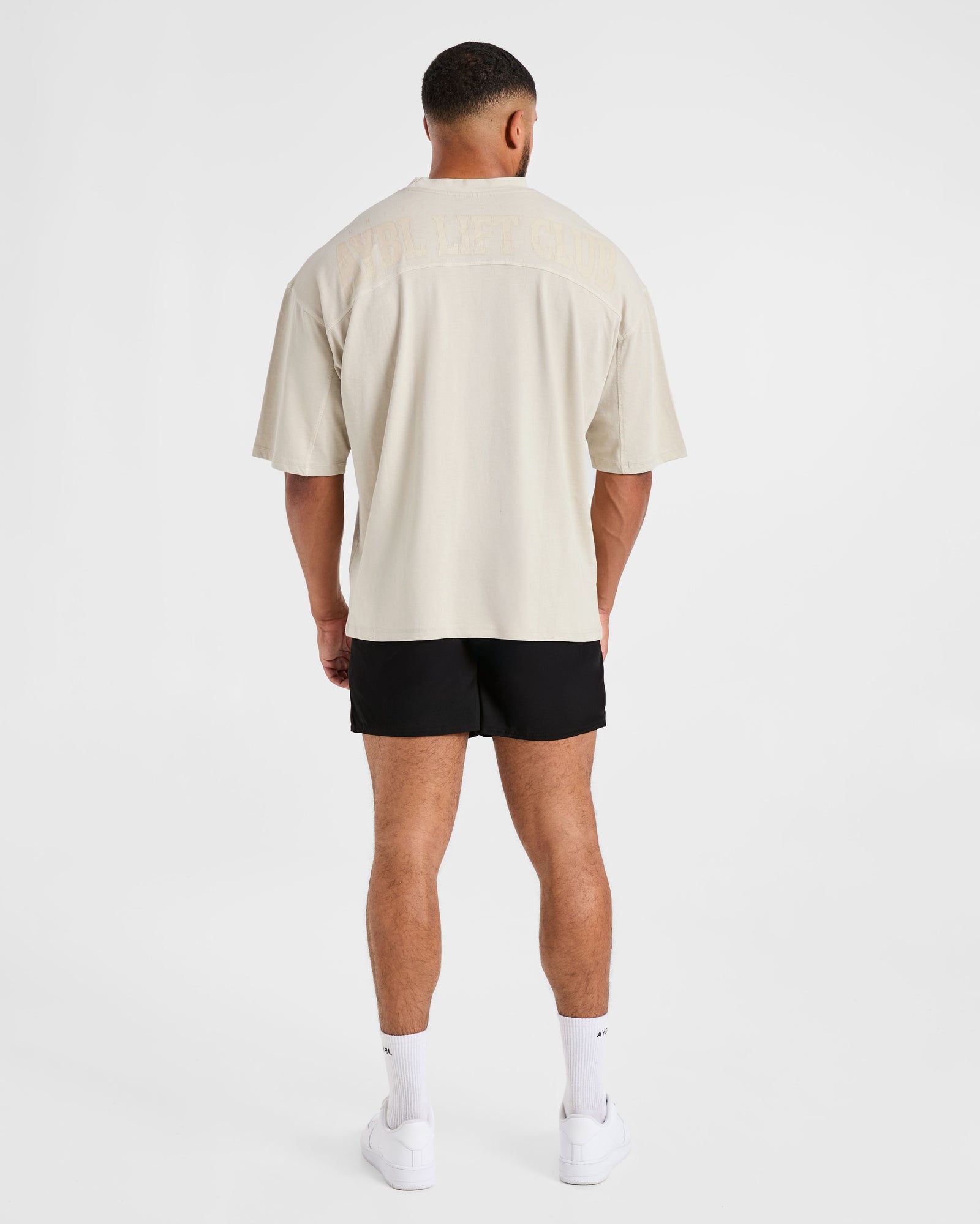 Lift Club Distressed Oversized T Shirt - Sand