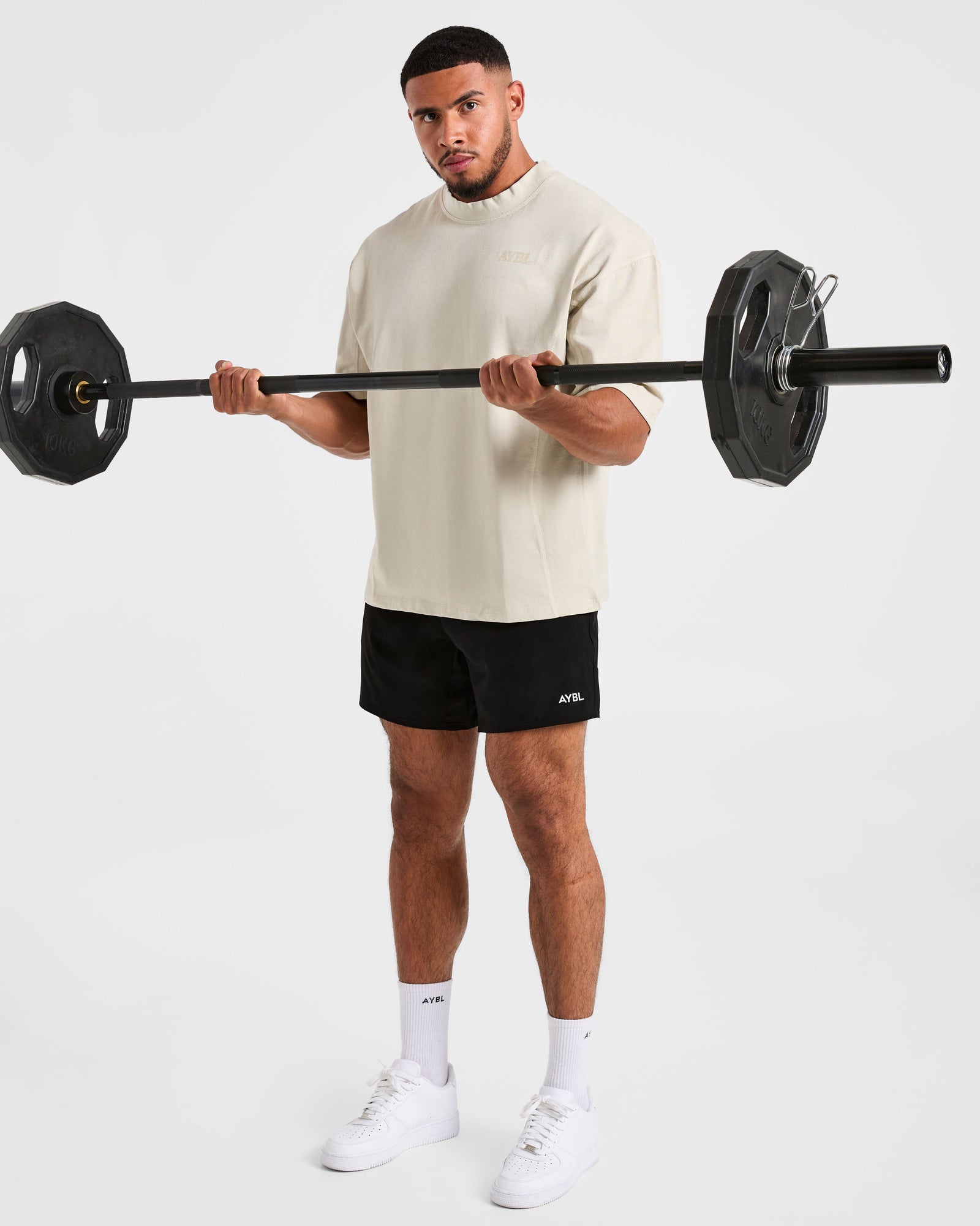 Lift Club Distressed Oversized T Shirt - Sand