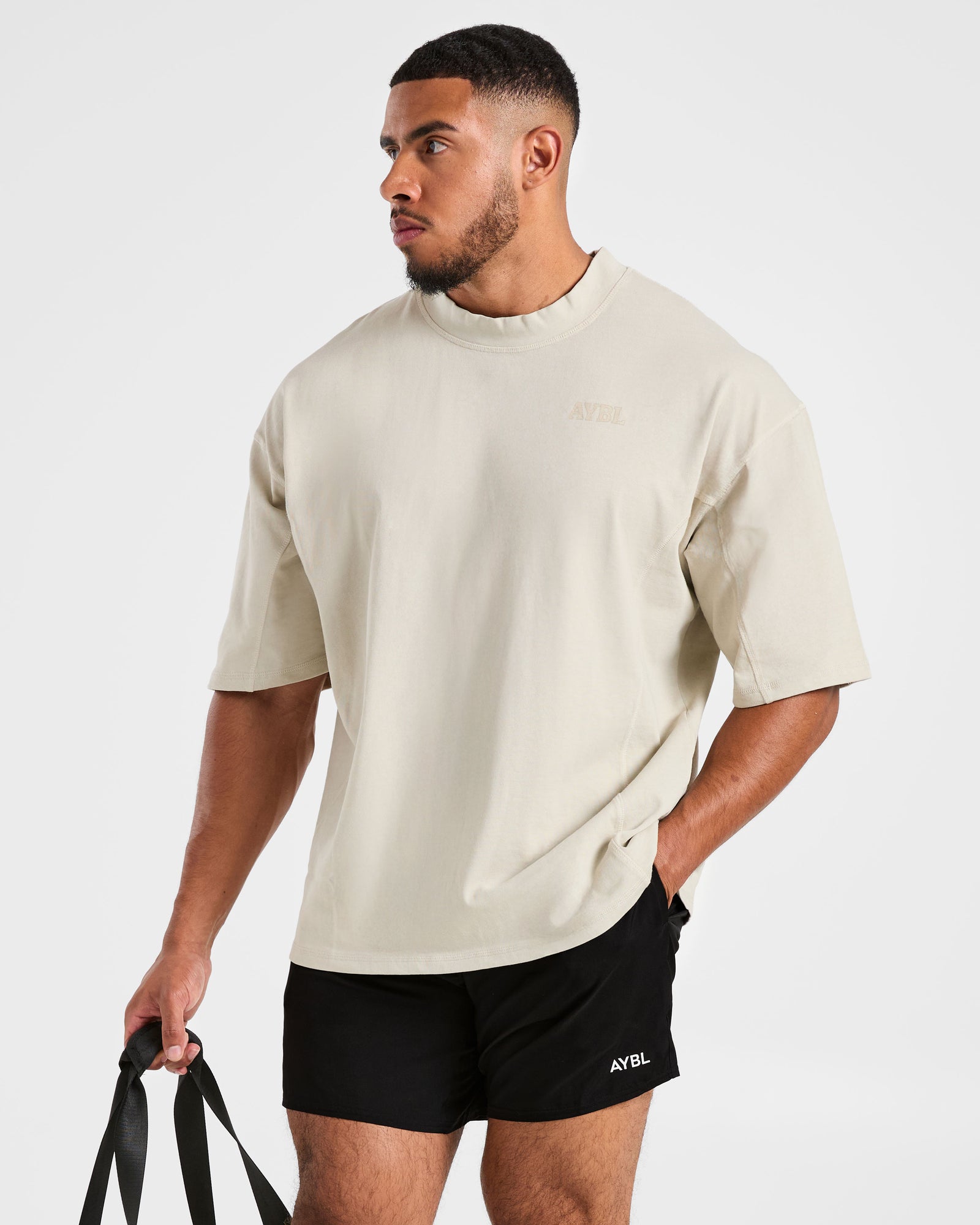 Lift Club Distressed Oversized T Shirt - Sand