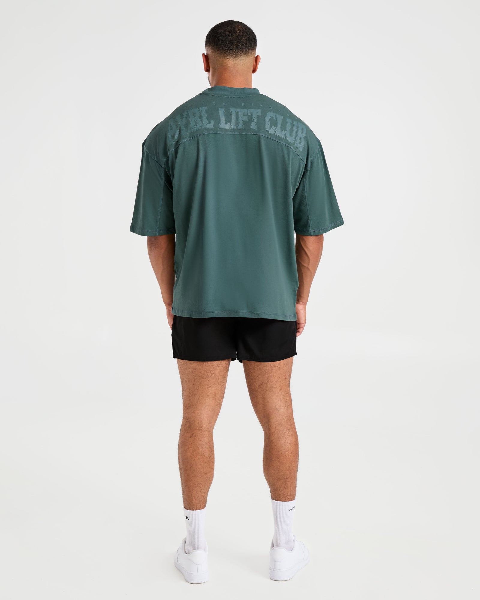 Lift Club Distressed Oversized T Shirt - Washed Teal