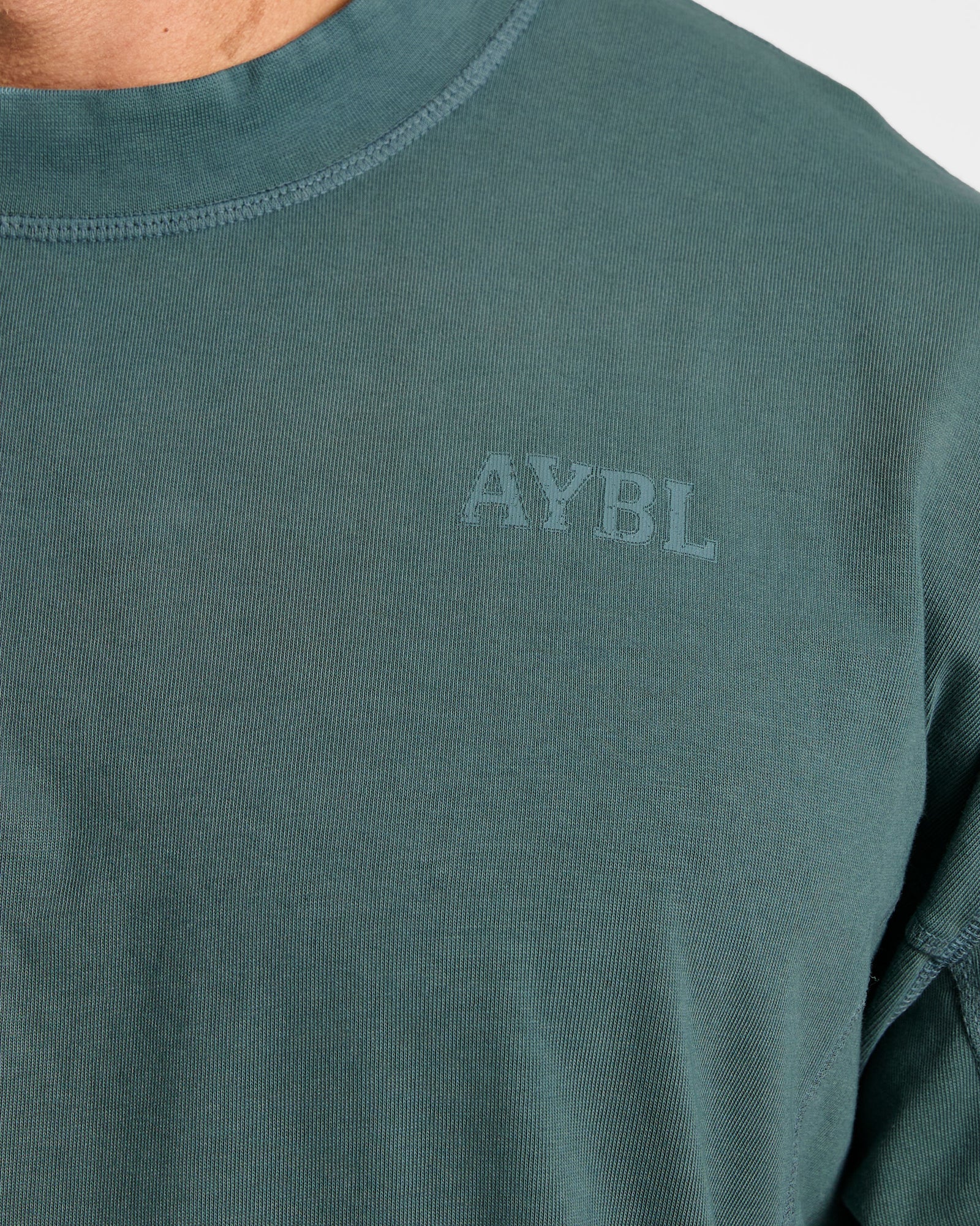 Lift Club Distressed Oversized T Shirt - Washed Teal