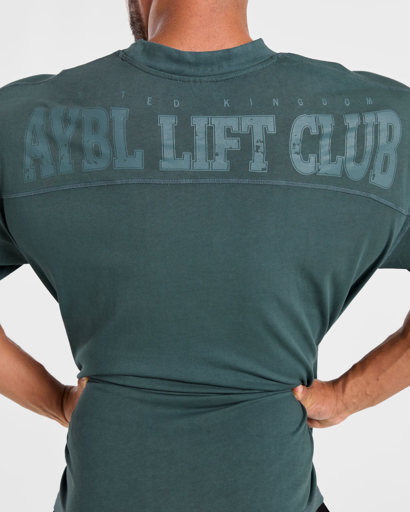 Lift Club Distressed Oversized T Shirt - Washed Teal