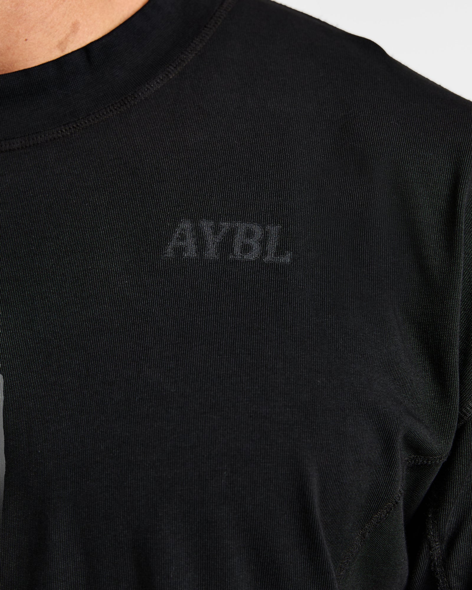 Lift Club Distressed Oversized T Shirt - Black/Charcoal