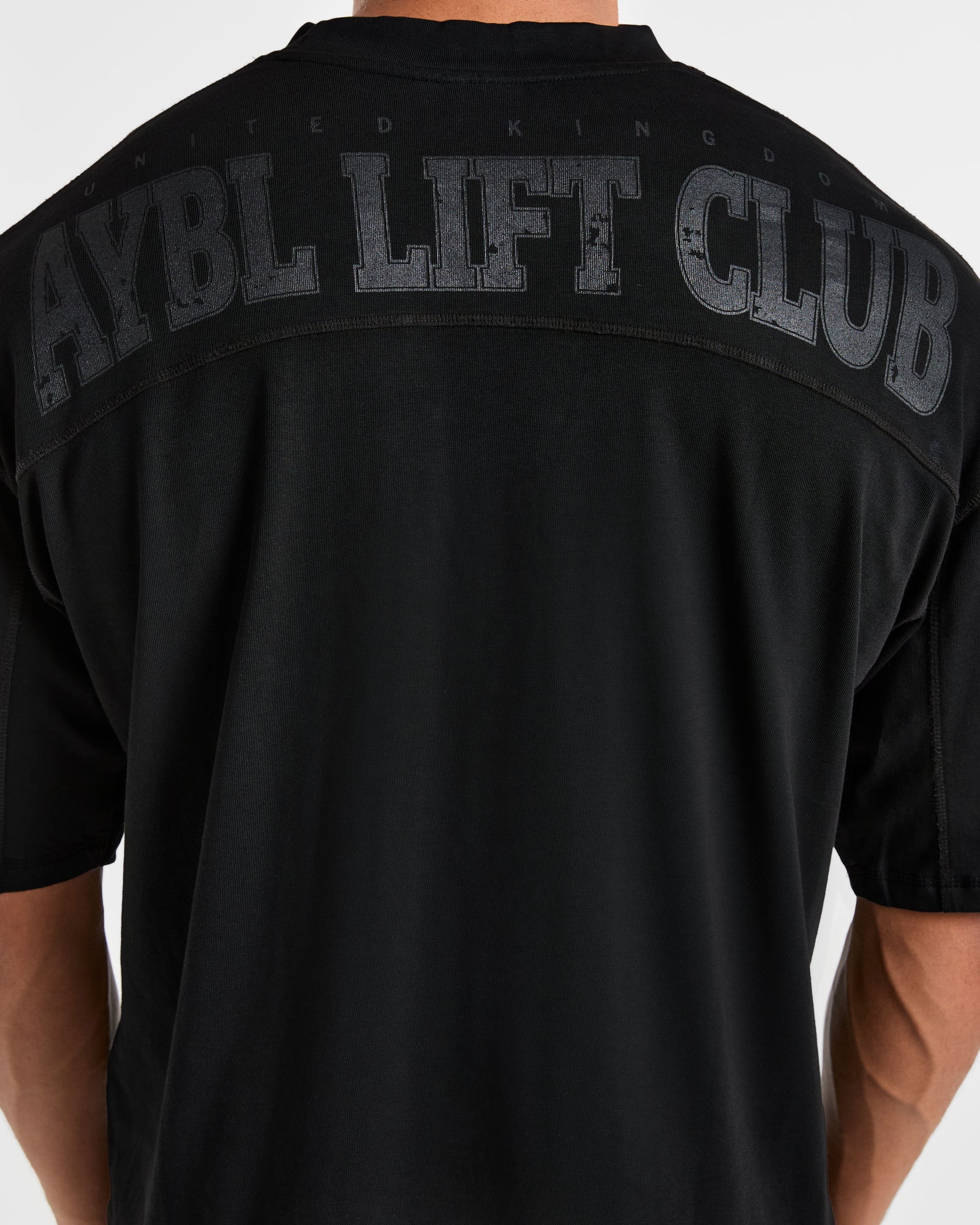 Lift Club Distressed Oversized T Shirt - Black/Charcoal
