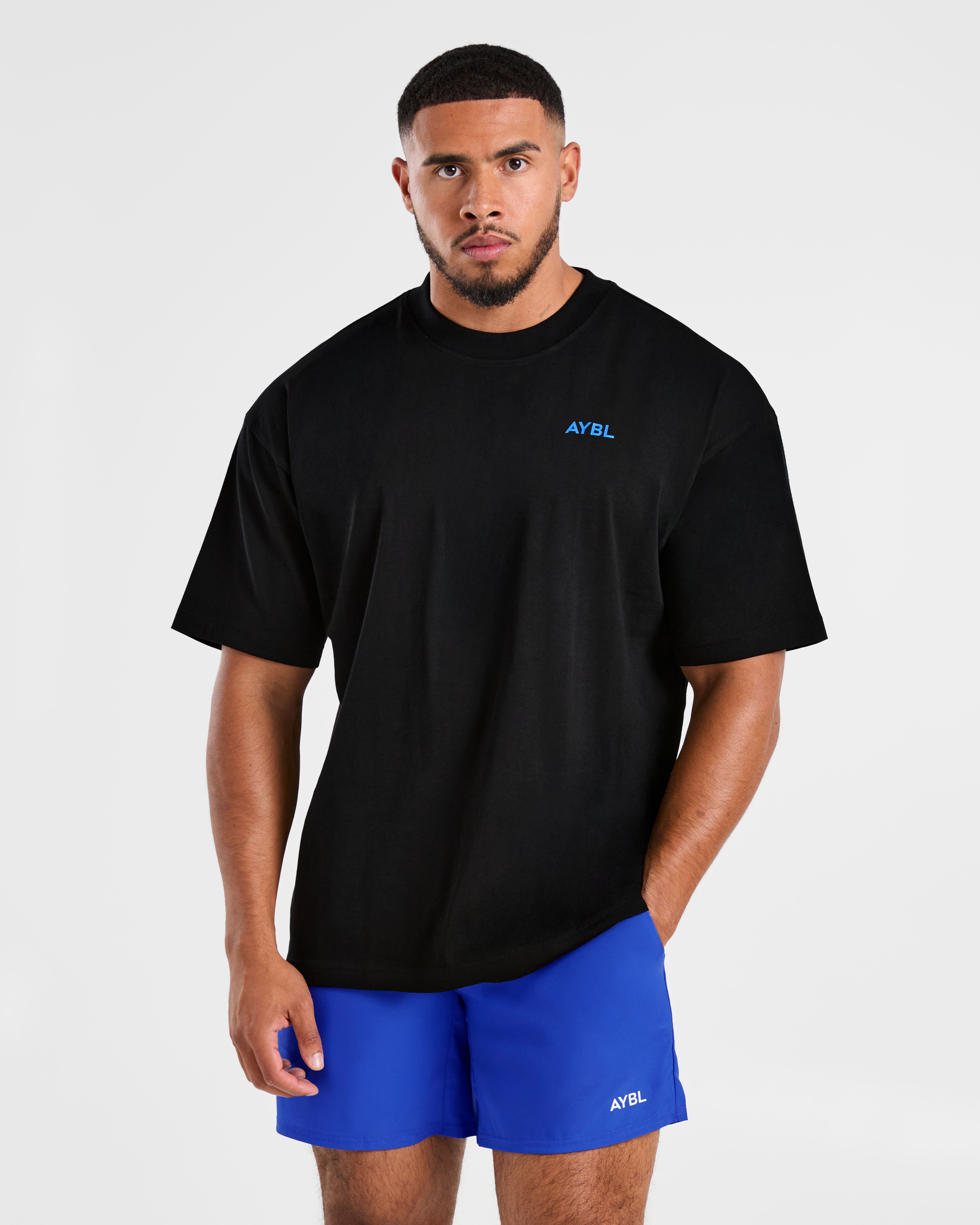 Essential Oversized T Shirt - Black/Cobalt