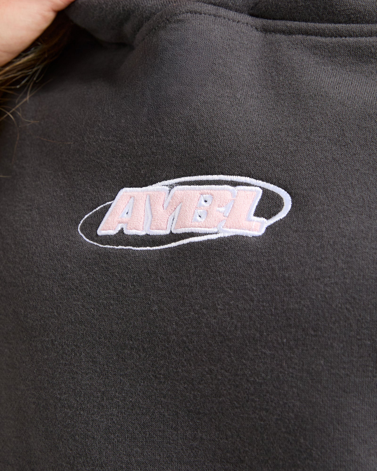 Sports Essentials Oversized Hoodie - Charcoal/Pink