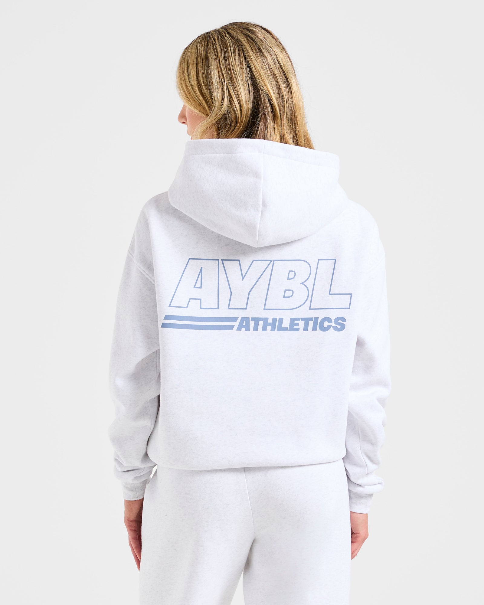 JD Athletics Track Oversized Hoodie - Heather Grey/Slate Blue (Copy)