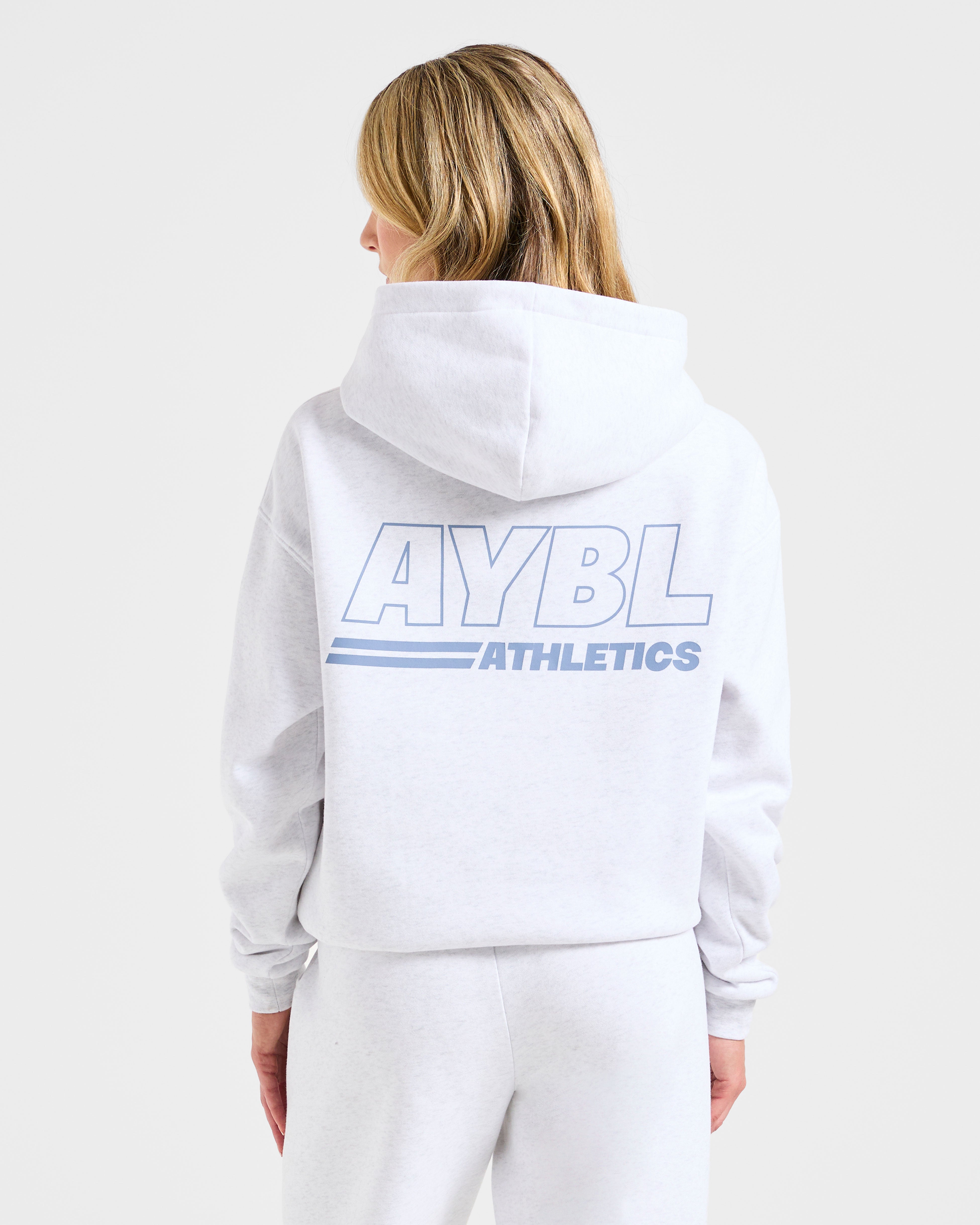 JD Athletics Track Oversized Hoodie - Heather Grey/Slate Blue (Copy)