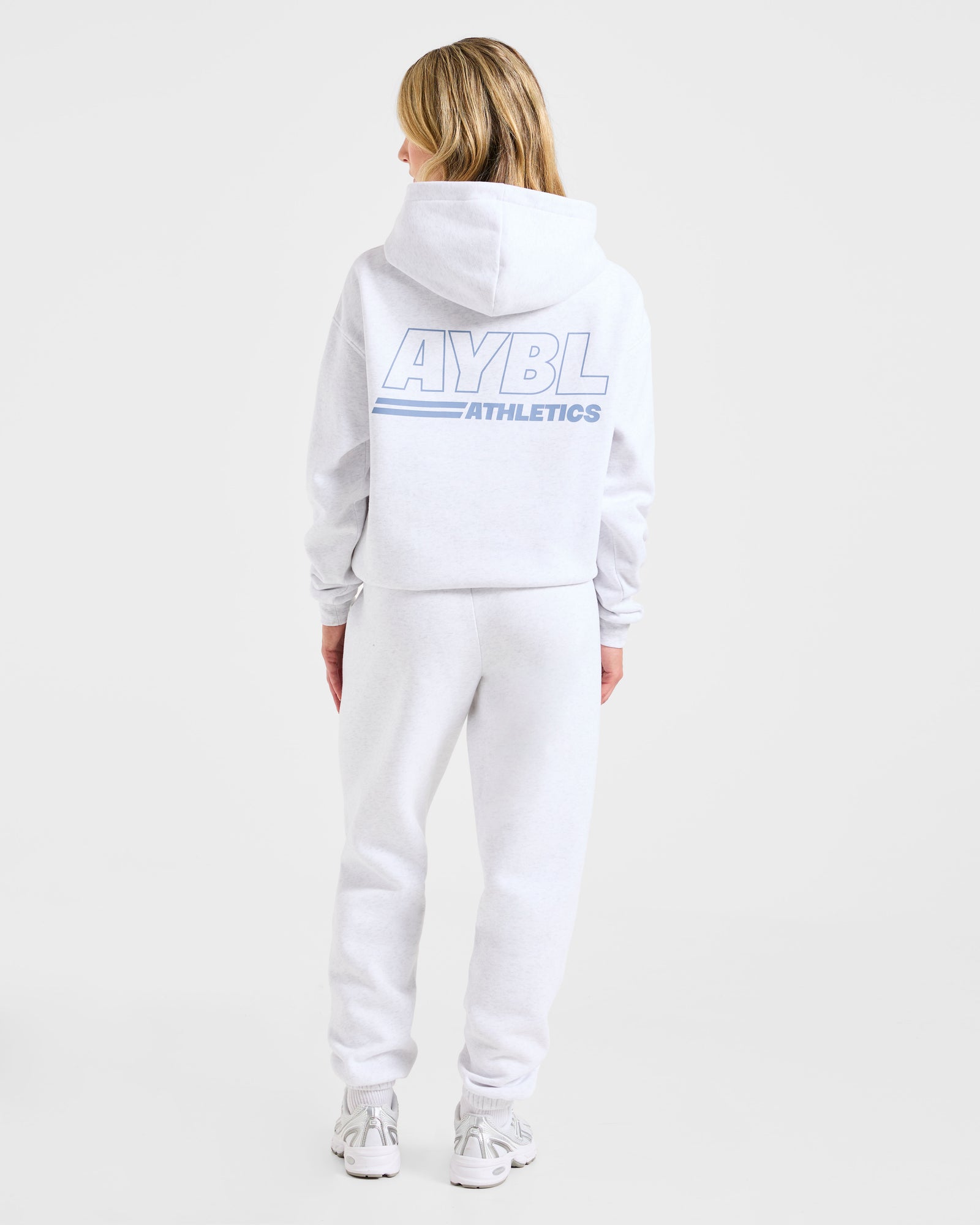 JD Athletics Track Oversized Hoodie - Heather Grey/Slate Blue (Copy)