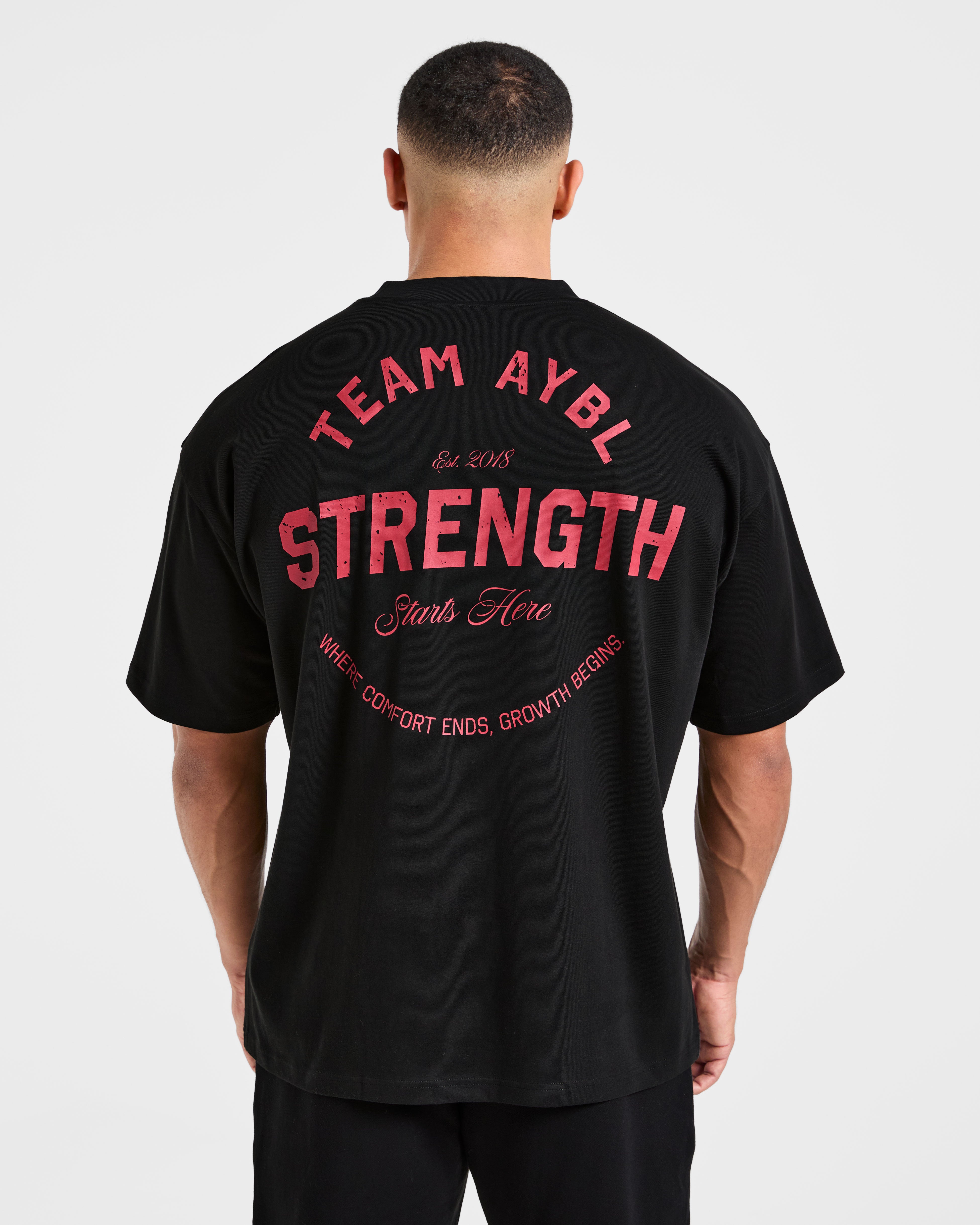 Cam Kissel x Strength Starts Here Oversized T Shirt  - Black/Red
