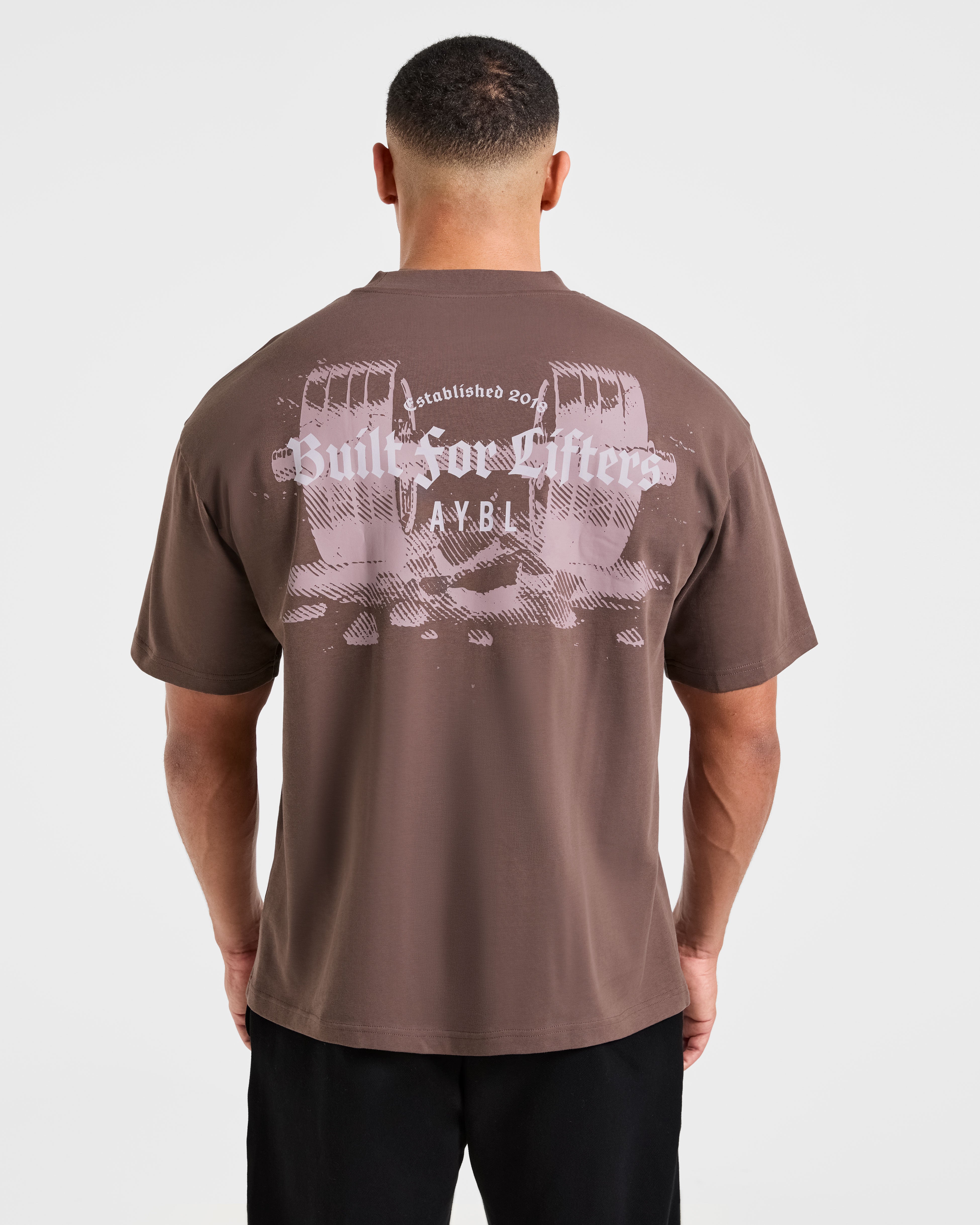 Built for Lifters Oversized T Shirt - Vintage Brown