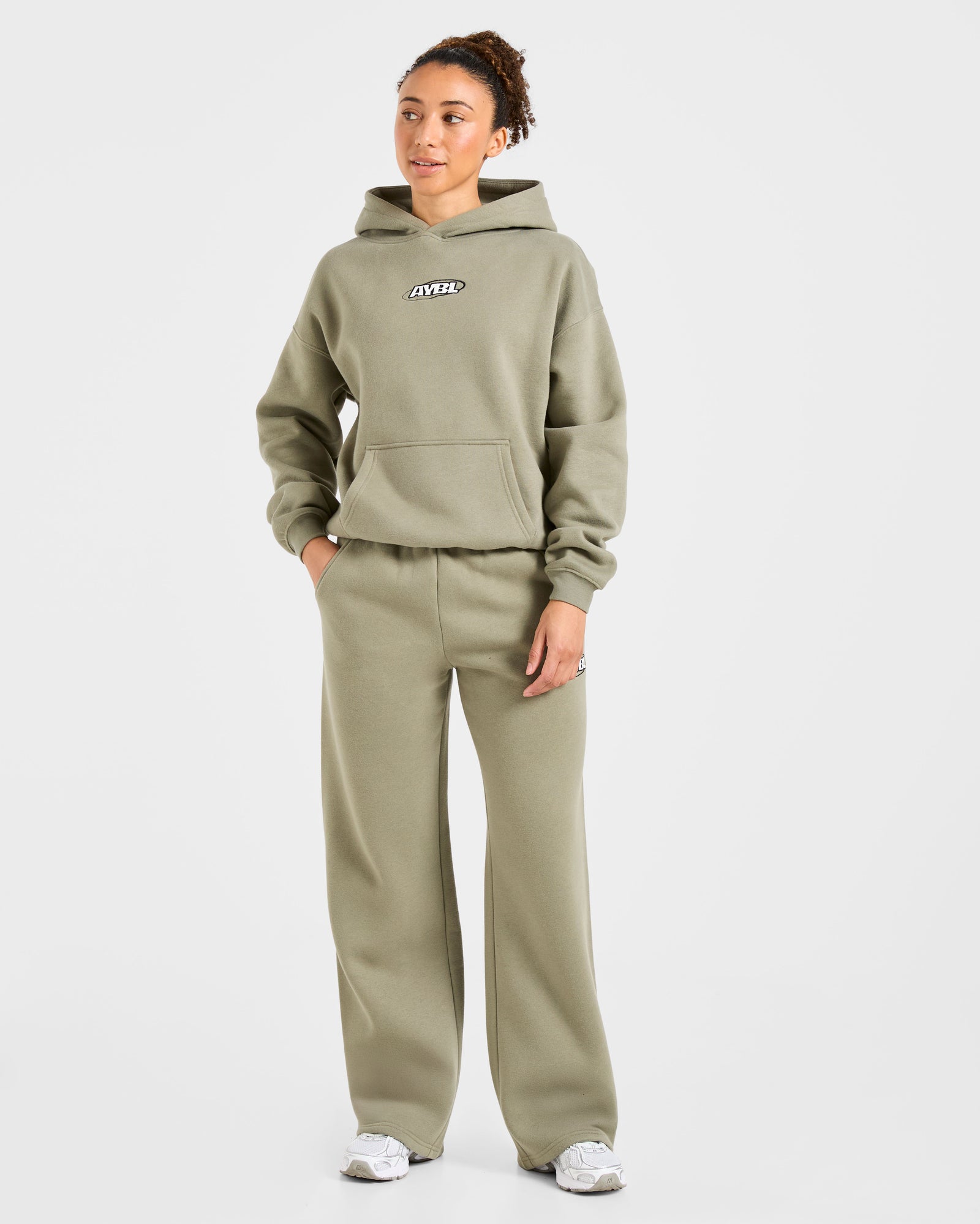 Sports Essentials Oversized Straight Leg Joggers - Muted Olive