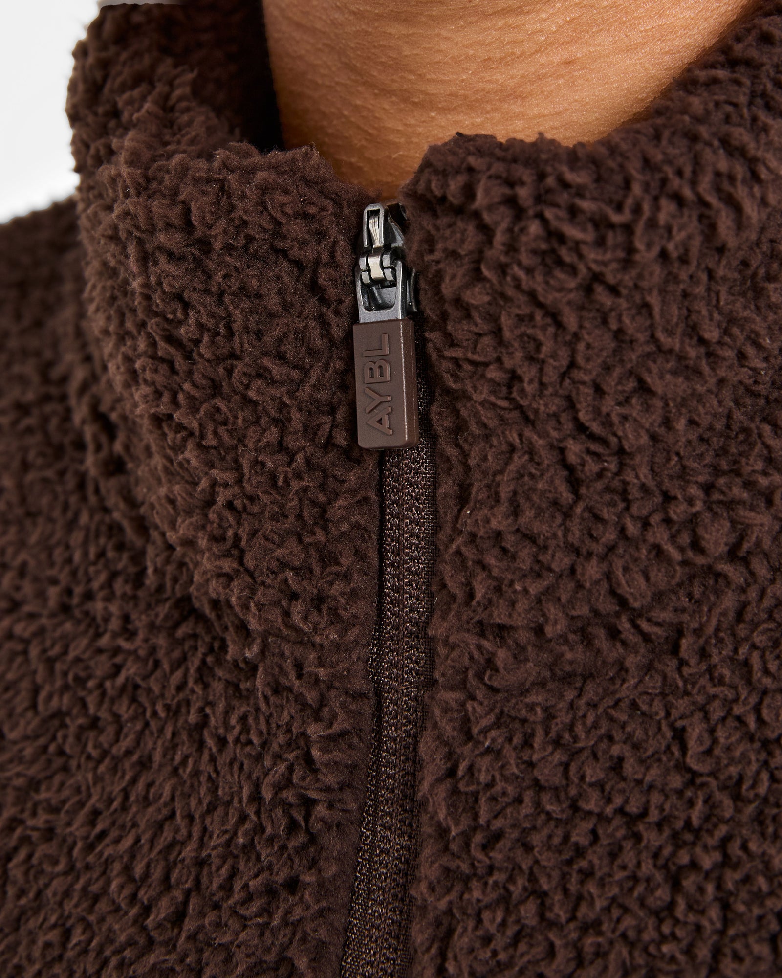 JD Varsity Oversized Fleece Zip Up Jacket - Cocoa Brown (Copy)