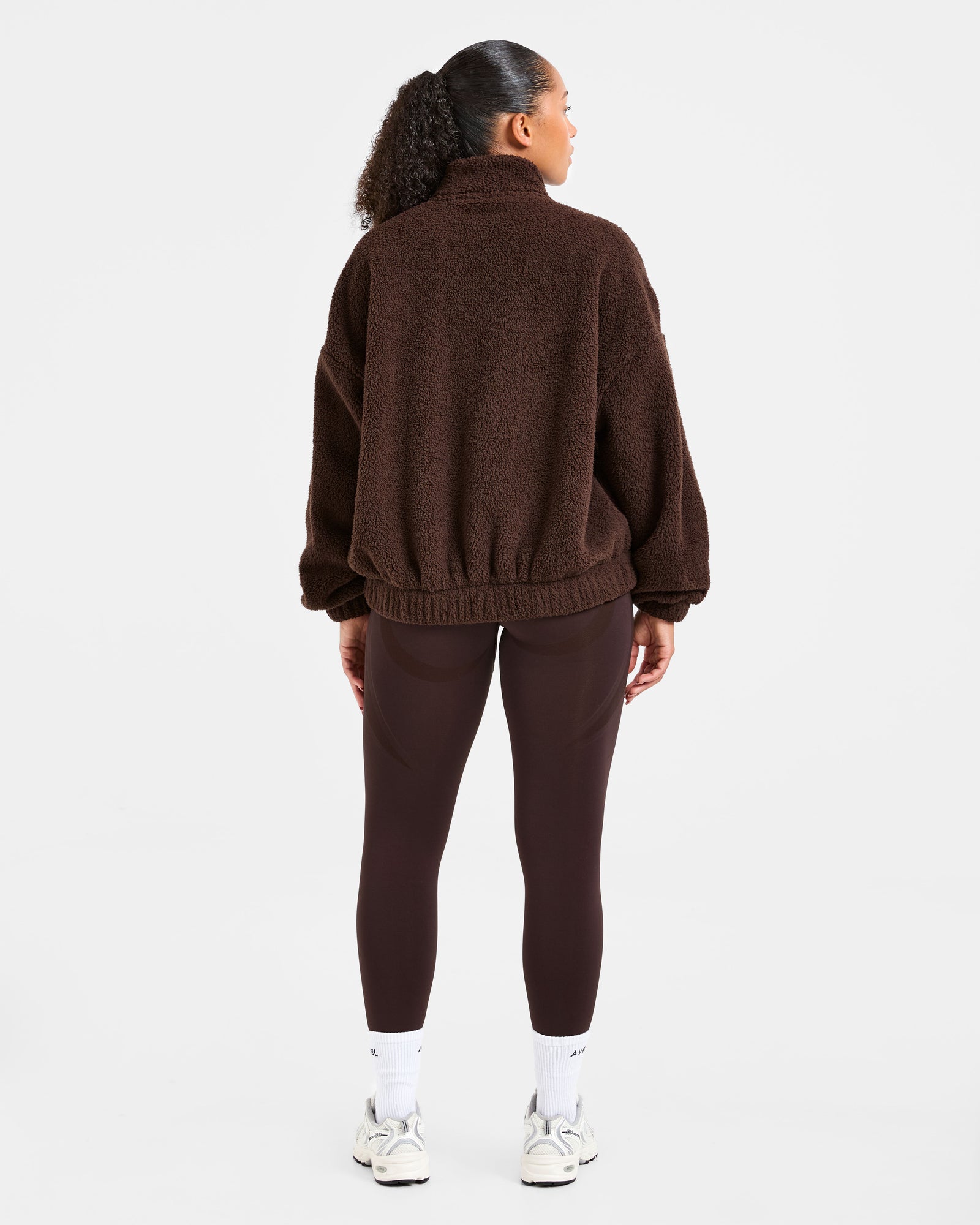 JD Varsity Oversized Fleece Zip Up Jacket - Cocoa Brown (Copy)