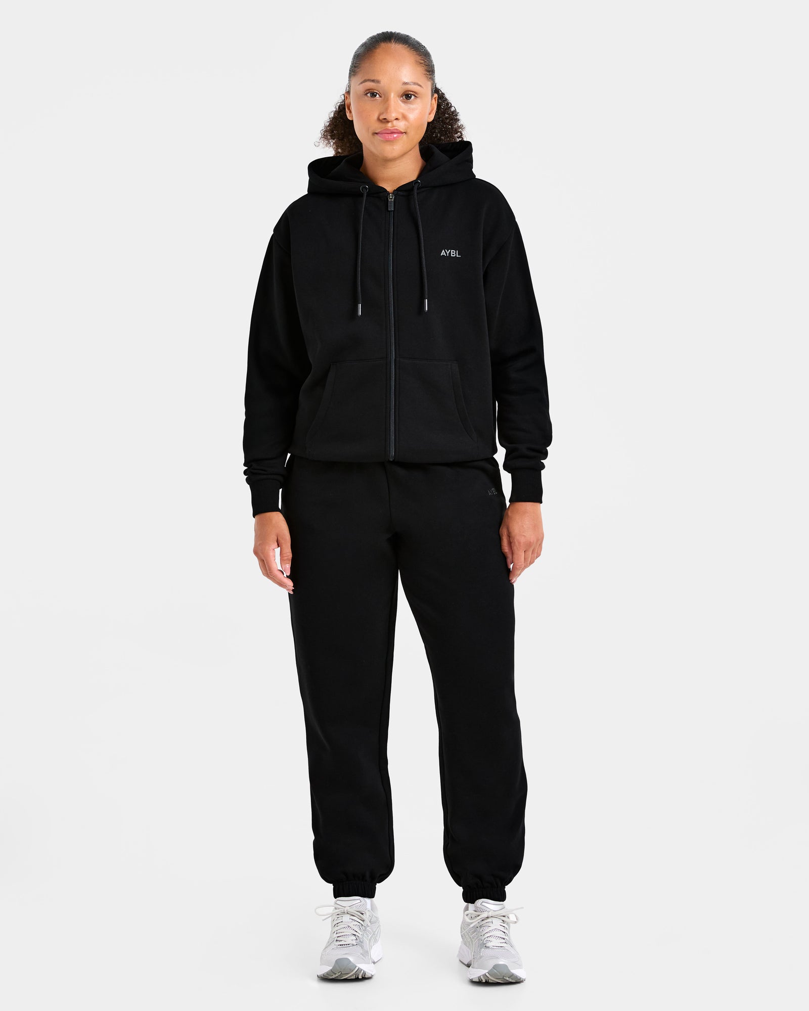 Lifestyle Oversized Zip Up Hoodie - Black