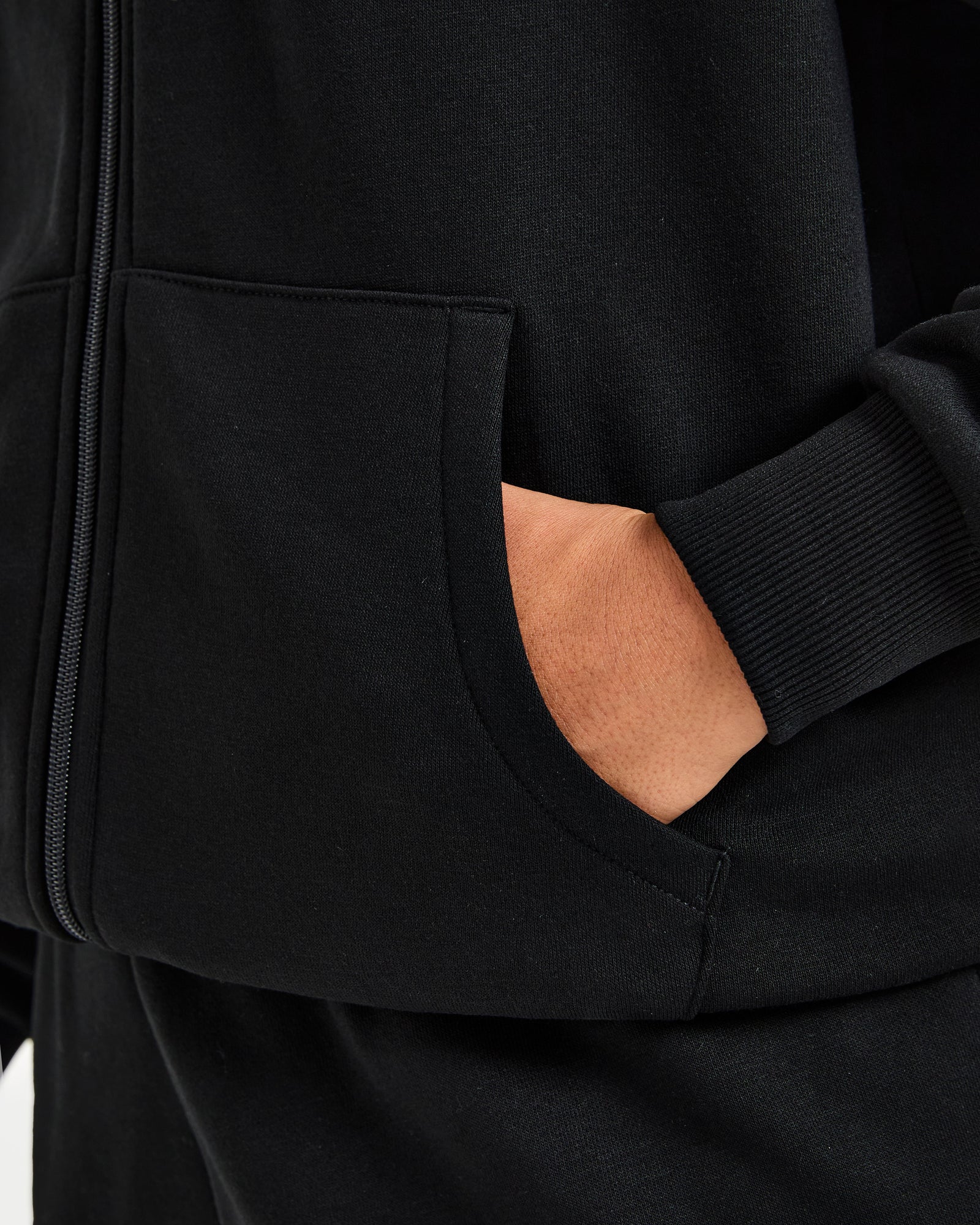 Lifestyle Oversized Zip Up Hoodie - Black