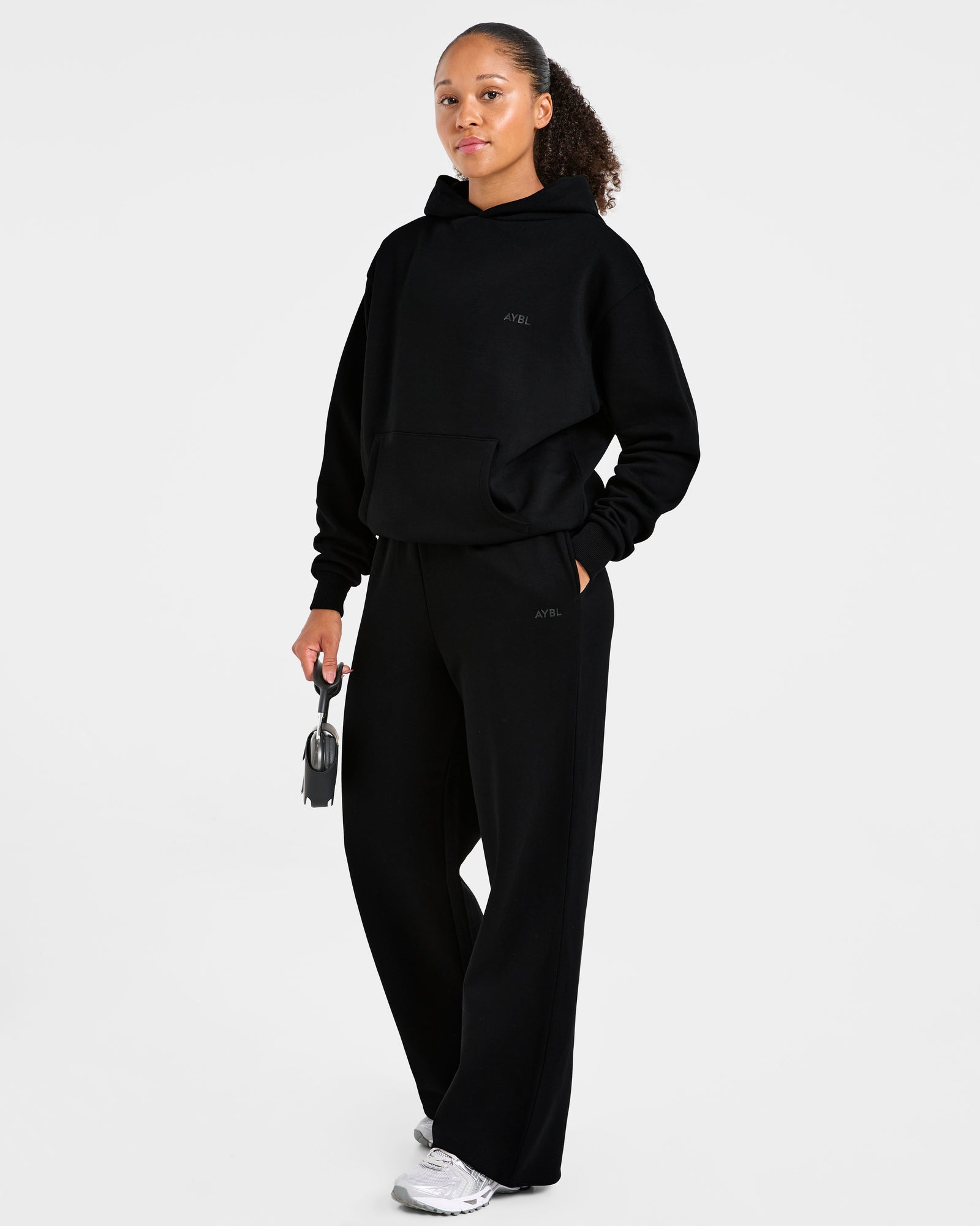 Lifestyle Oversized Straight Leg Joggers - Black
