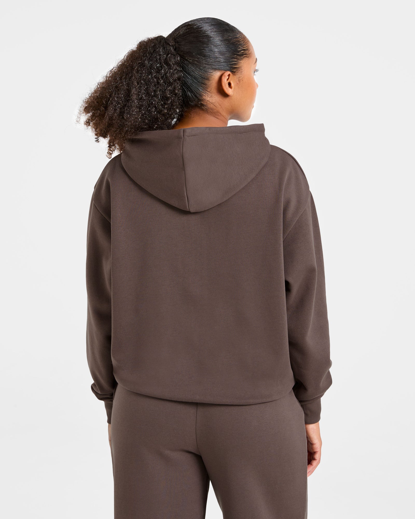 Lifestyle Oversized Zip Up Hoodie - Umber Brown