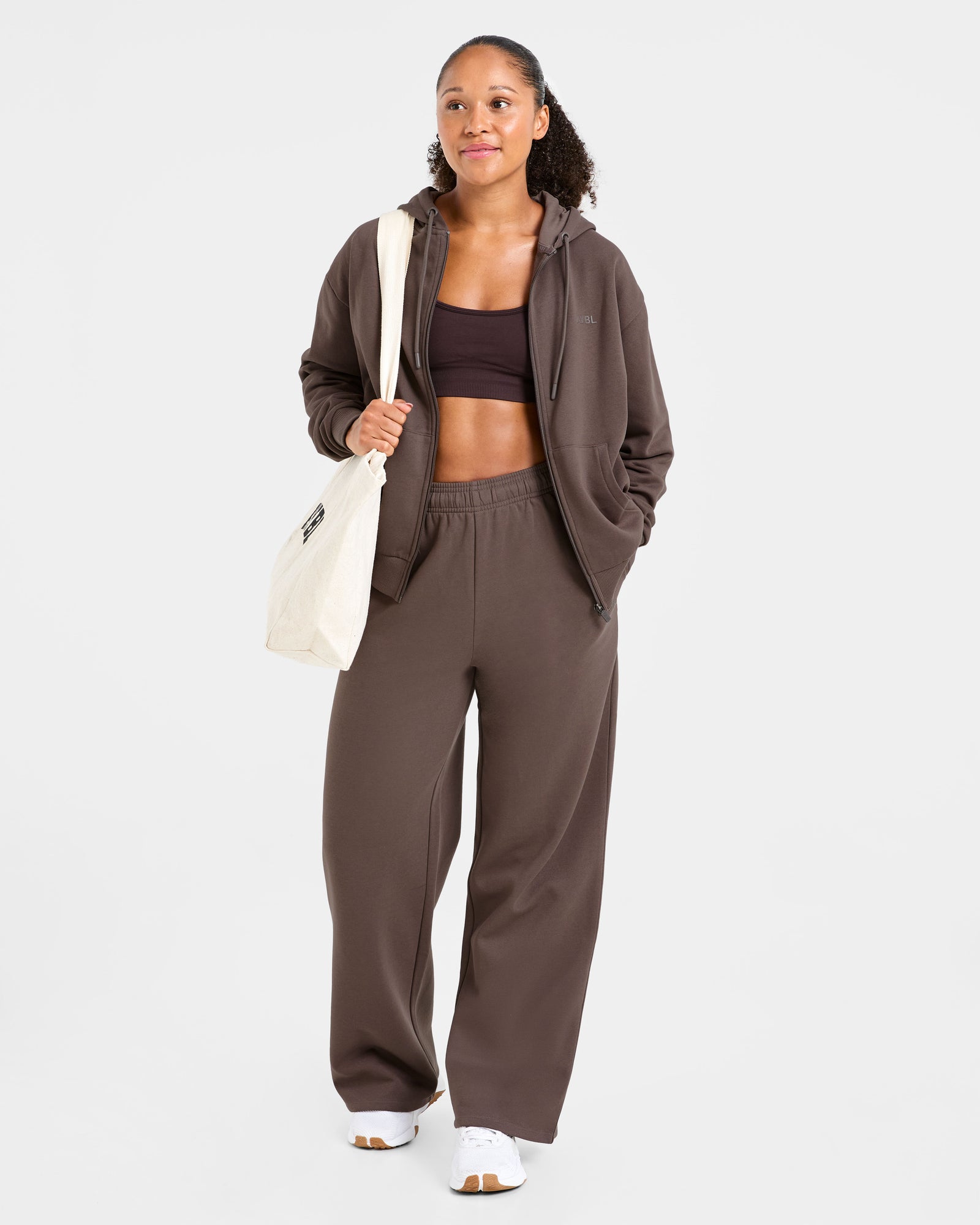 Lifestyle Oversized Straight Leg Joggers - Umber Brown