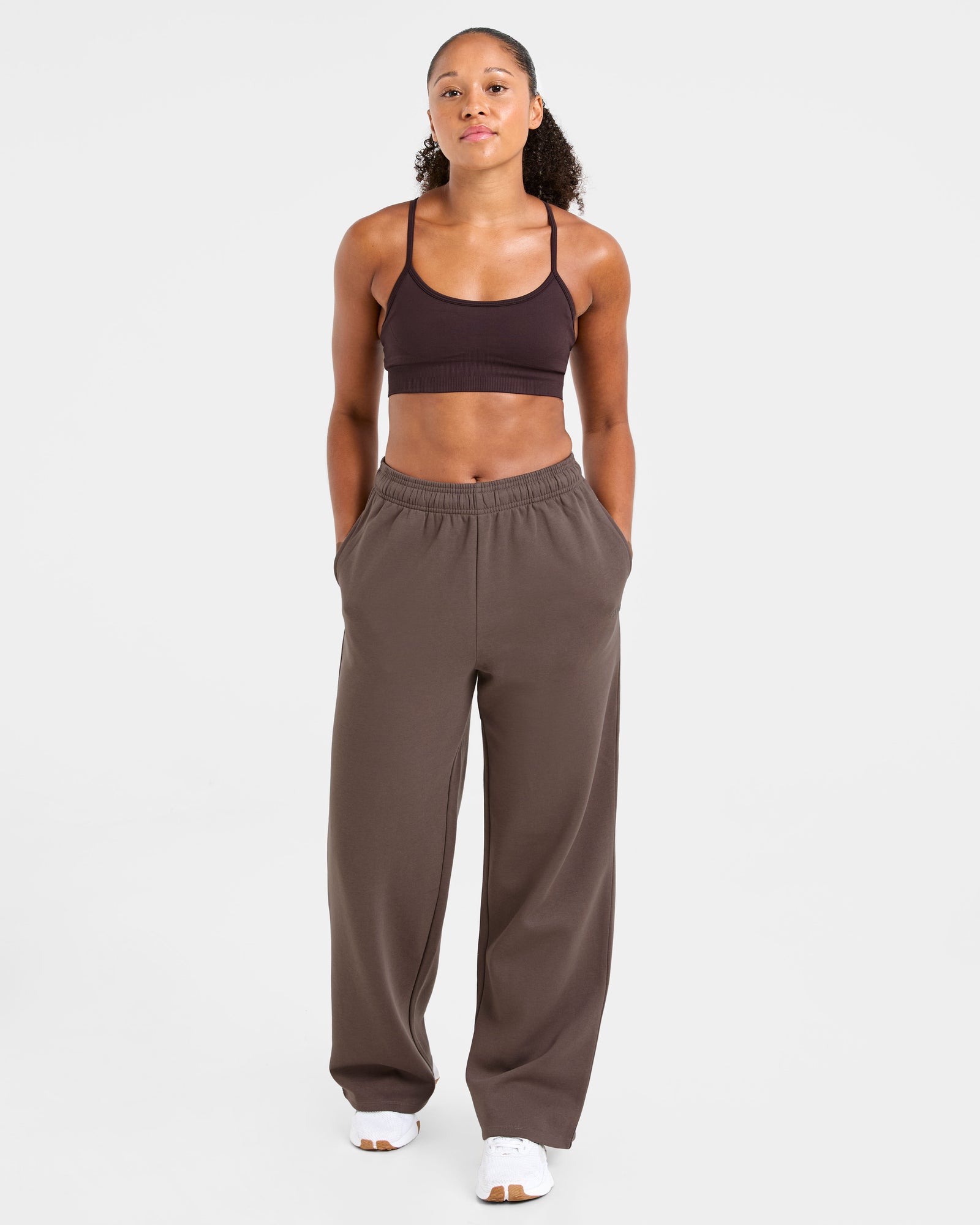 Lifestyle Oversized Straight Leg Joggers - Umber Brown