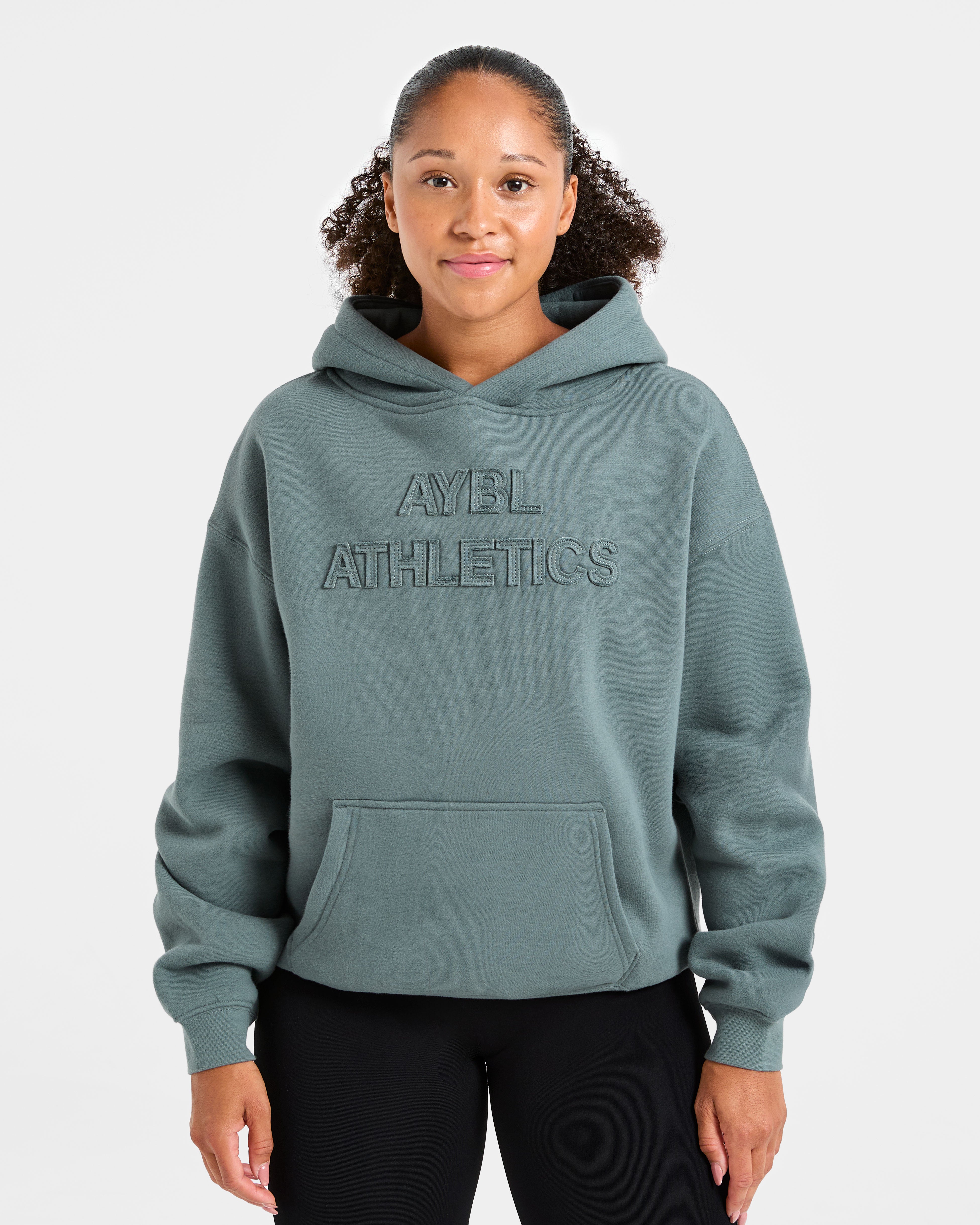 Athletics Applique Oversized Hoodie - Slate
