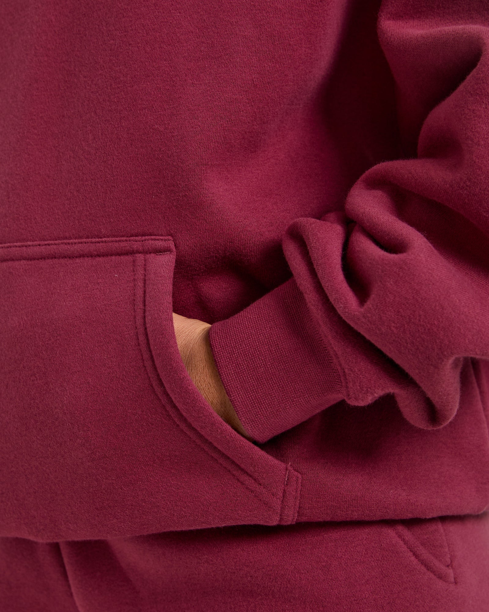 Classic Plush Oversized Hoodie - Muted Raspberry
