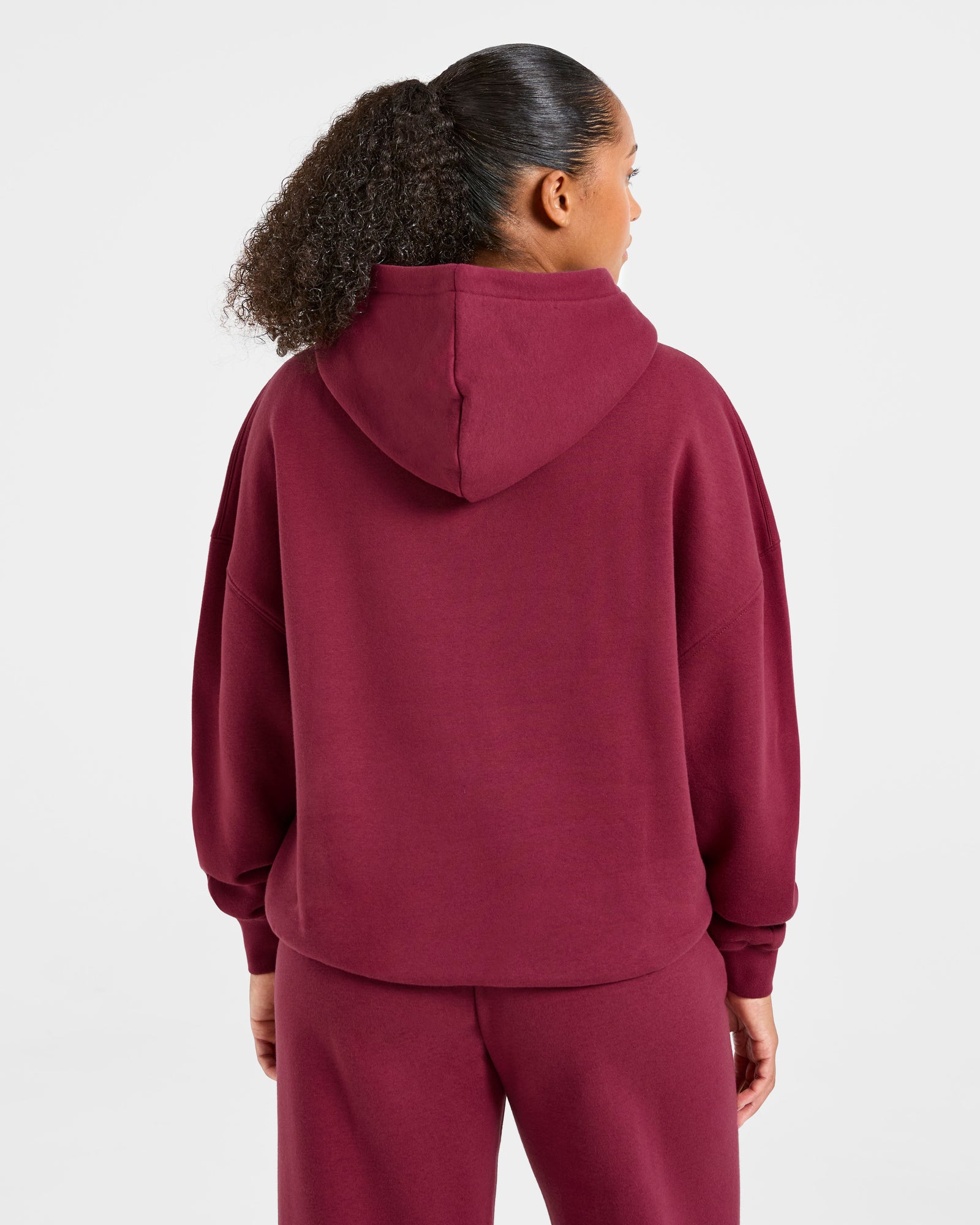 Classic Plush Oversized Hoodie - Muted Raspberry