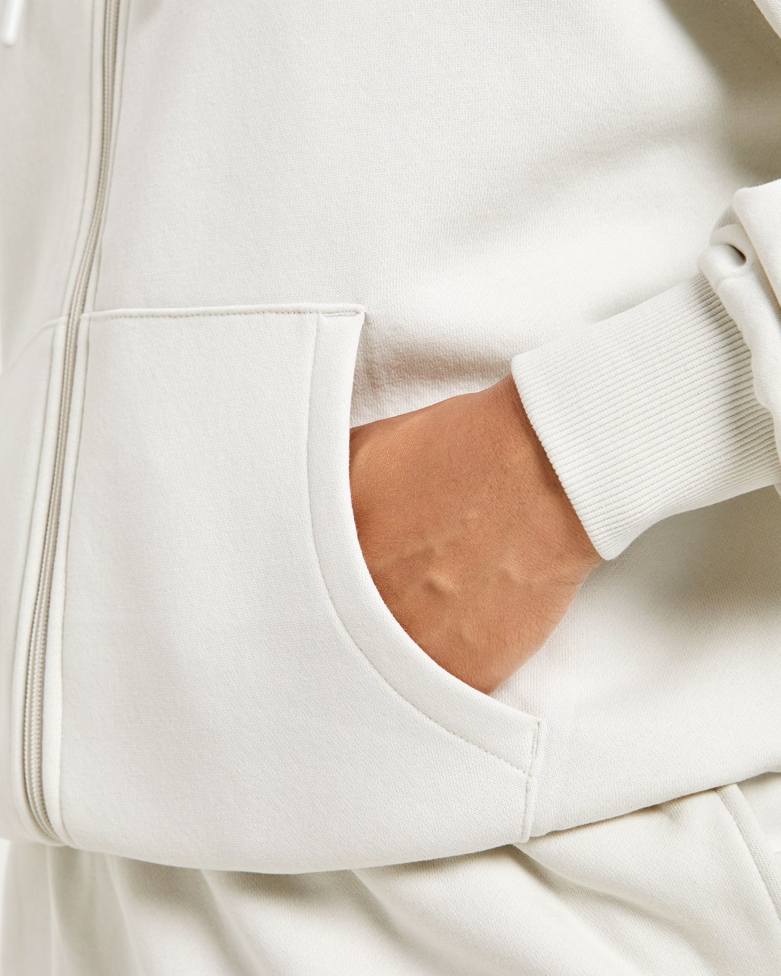 Lifestyle Oversized Zip Up Hoodie - Off-White