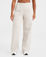 Classic Plush Oversized Straight Leg Joggers - Sand
