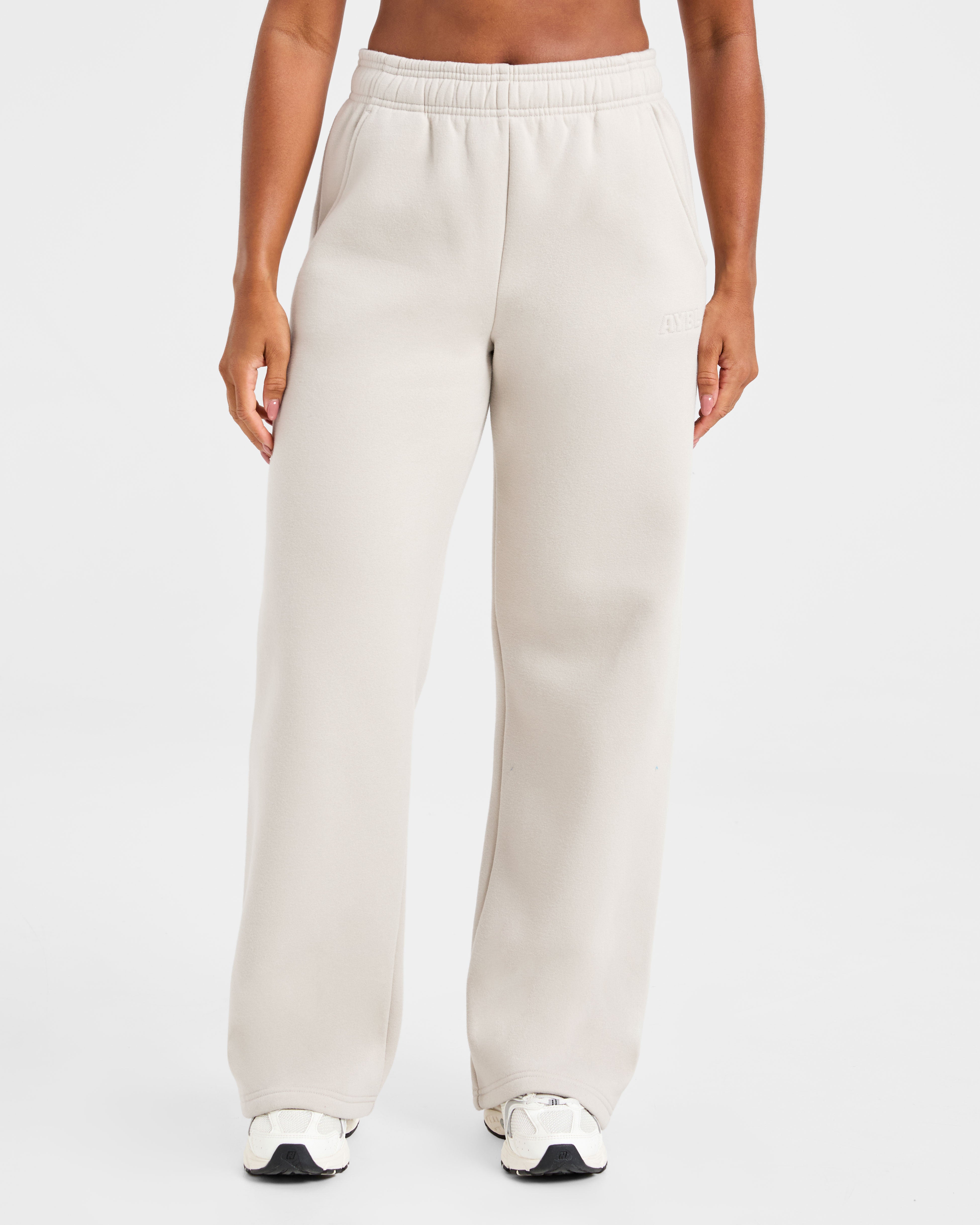Classic Plush Oversized Straight Leg Joggers - Sand