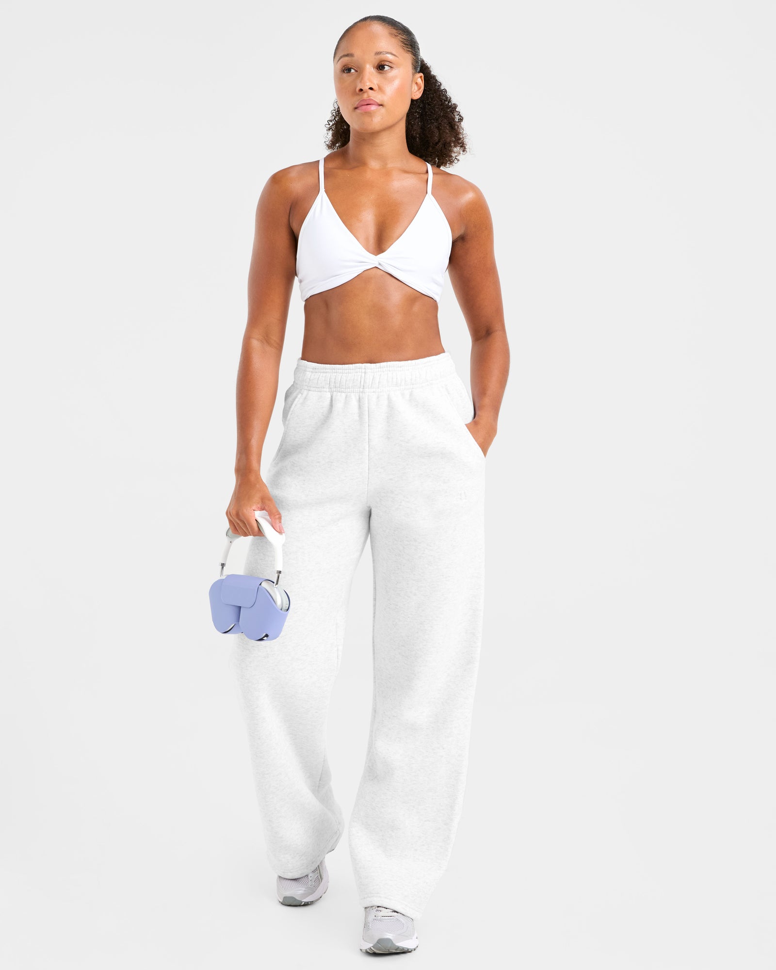 Classic Plush Oversized Straight Leg Joggers - Heather Grey