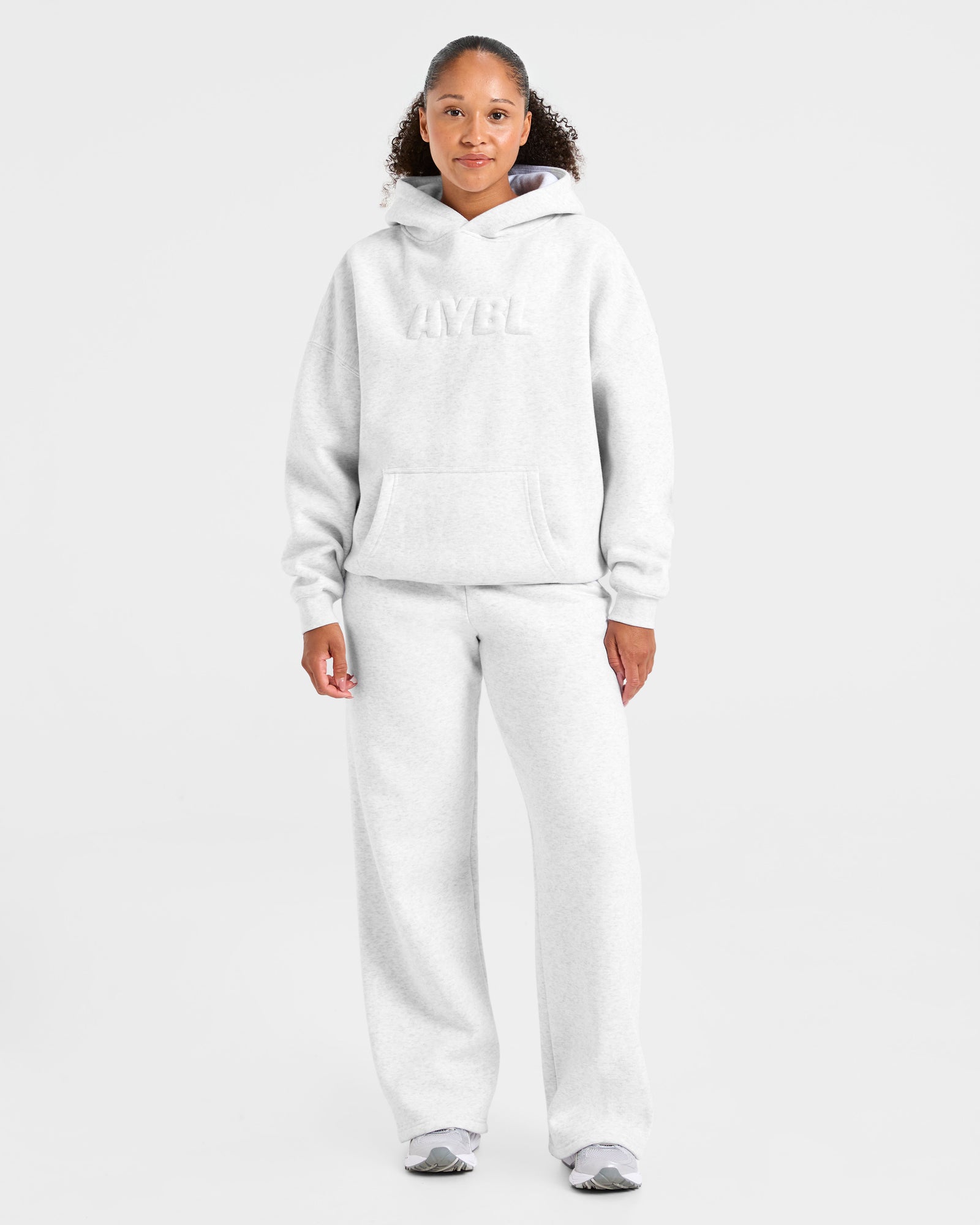 Classic Plush Oversized Straight Leg Joggers - Heather Grey